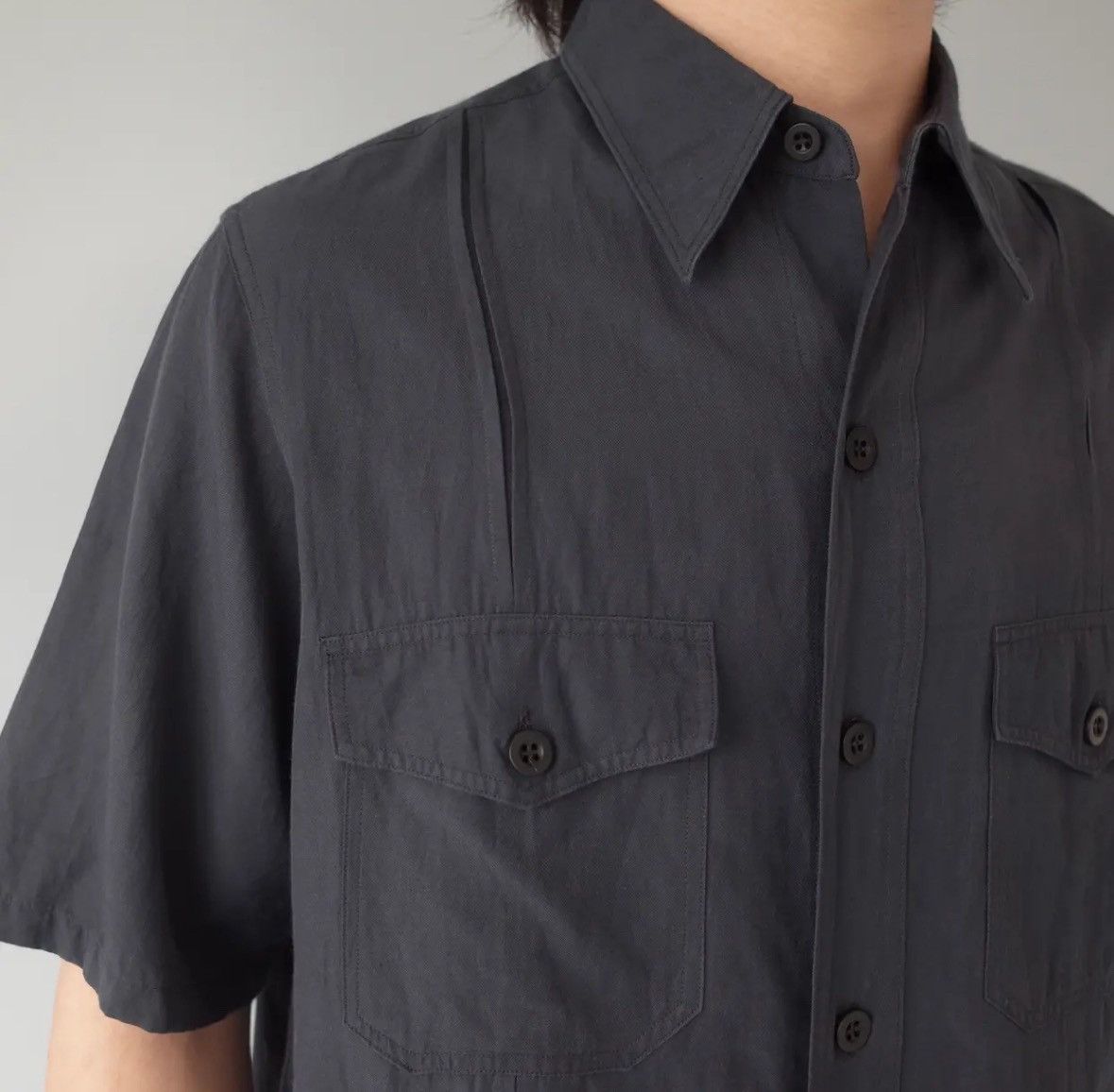 Yohji Yamamoto Y's for men Cupra Fabric Tuck Design Shirt Size US L / EU 52-54 / 3 - 2 Thumbnail
