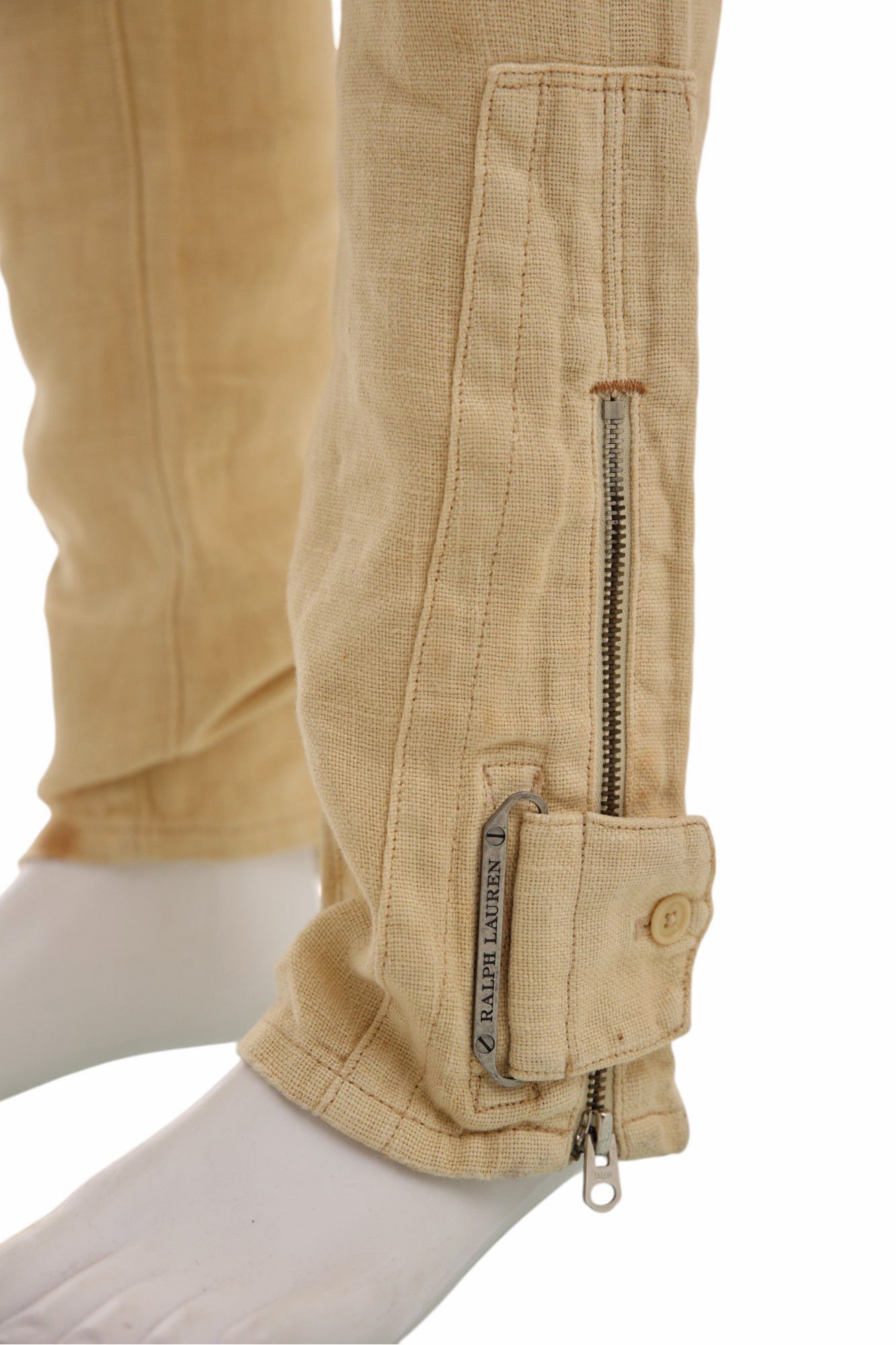 Ralph Lauren Early 00's Beige Belted Linen Pants Size US 28 / EU 44 - 8 Thumbnail