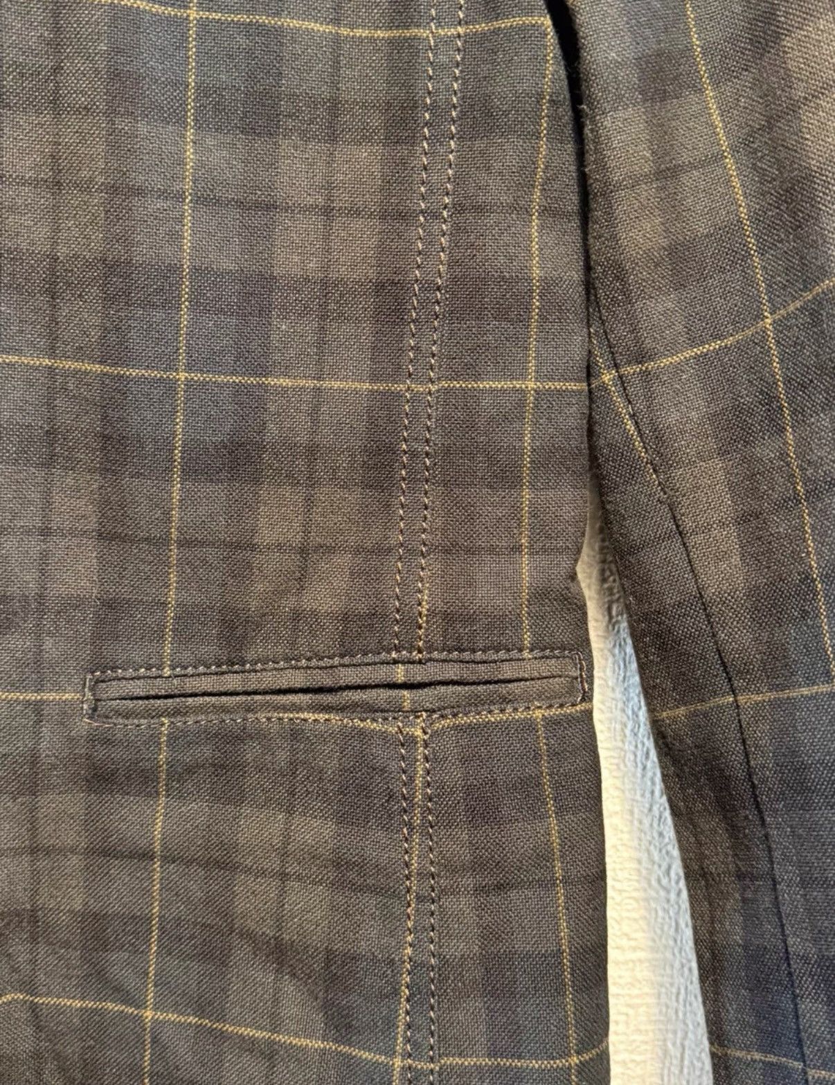Final Home Final Home Dark Plaid Linen-Cotton Blazer K24 Size S / US 4 / IT 40 - 4 Thumbnail