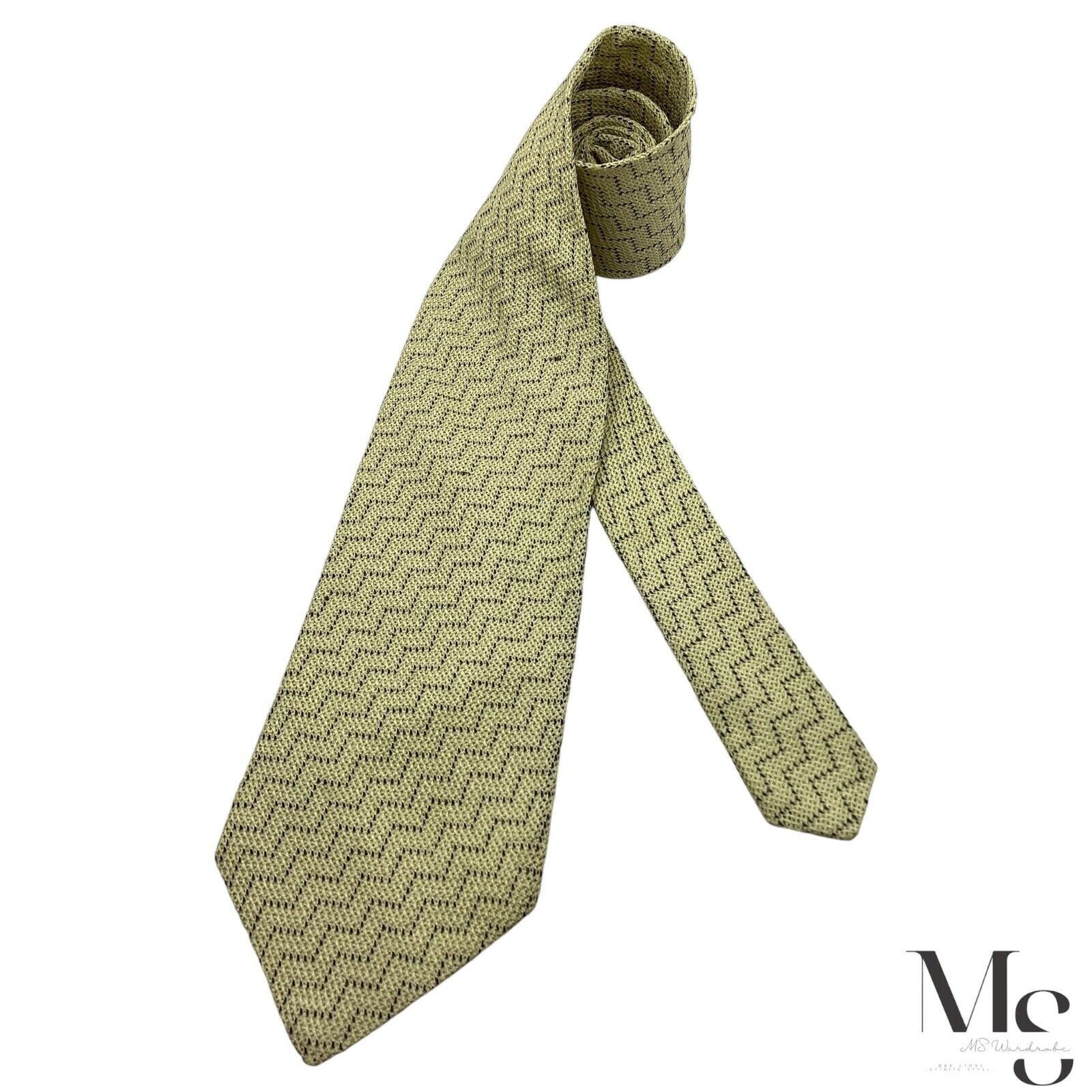 Ermenegildo Zegna Ermenegildo Zegna Beige Zigzag Silk Tie Made In Italy W: 4" Size ONE SIZE - 1 Thumbnail