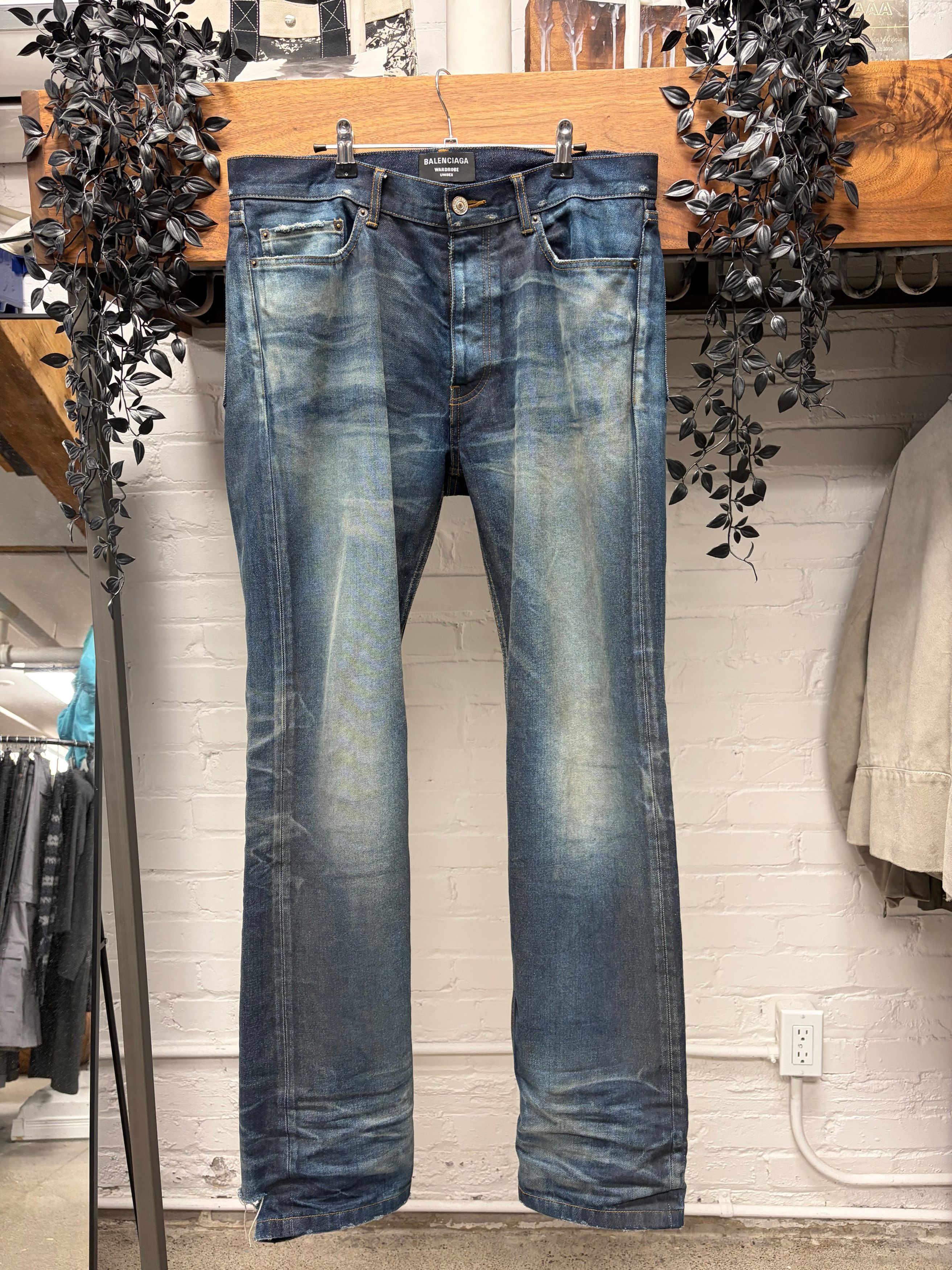Balenciaga 2022 Balenciaga Raw Blue Bootcut Denim Size US 32 / EU 48 - 1 Thumbnail