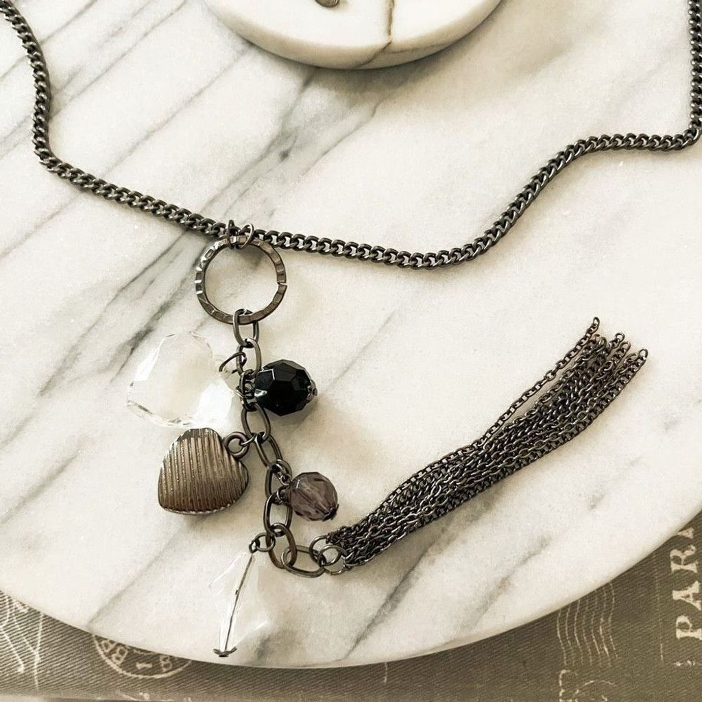 Express Express Heart Charm Necklace Gunmetal Black Size ONE SIZE - 2 Thumbnail