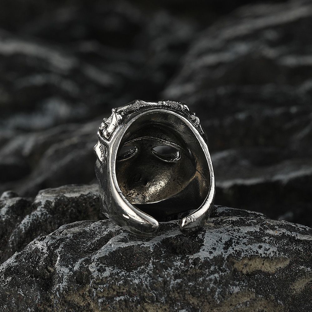 Jewelry Resizable Retro Domineering Punk Skull Mask Ring Size ONE SIZE - 4 Thumbnail