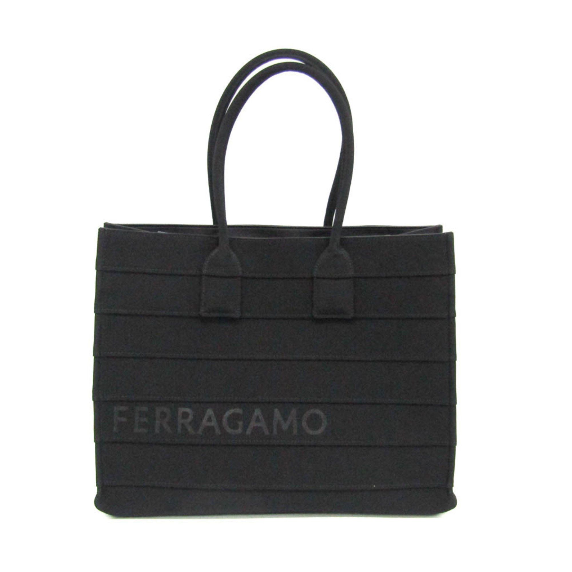 Salvatore Ferragamo Salvatore Ferragamo GG-213985 Men,Women Canvas Tote Bag Black Size ONE SIZE - 1 Thumbnail