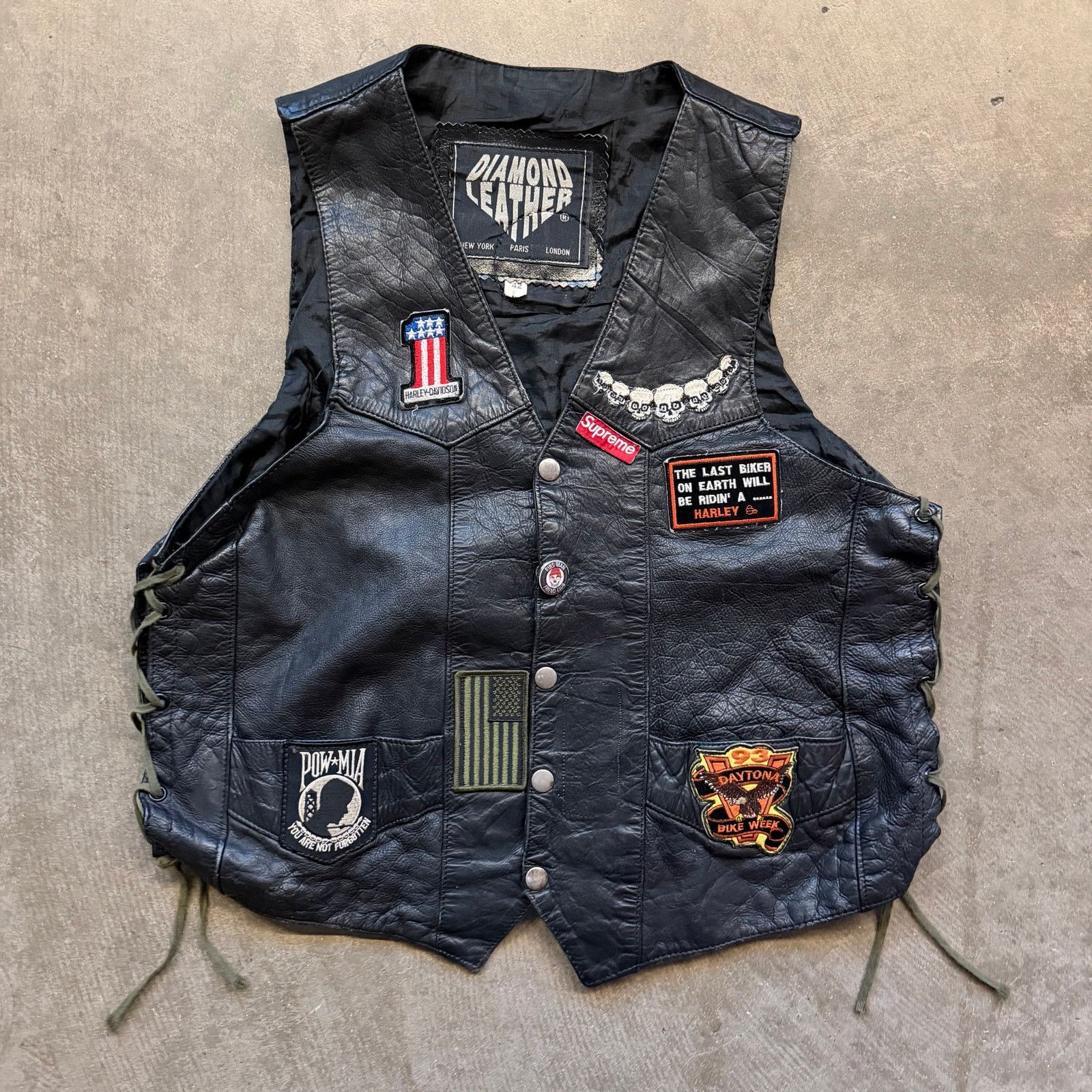 Harley Davidson Diamond Leather Harley Davidson Biker Vest Size US L / EU 52-54 / 3 - 1 Thumbnail