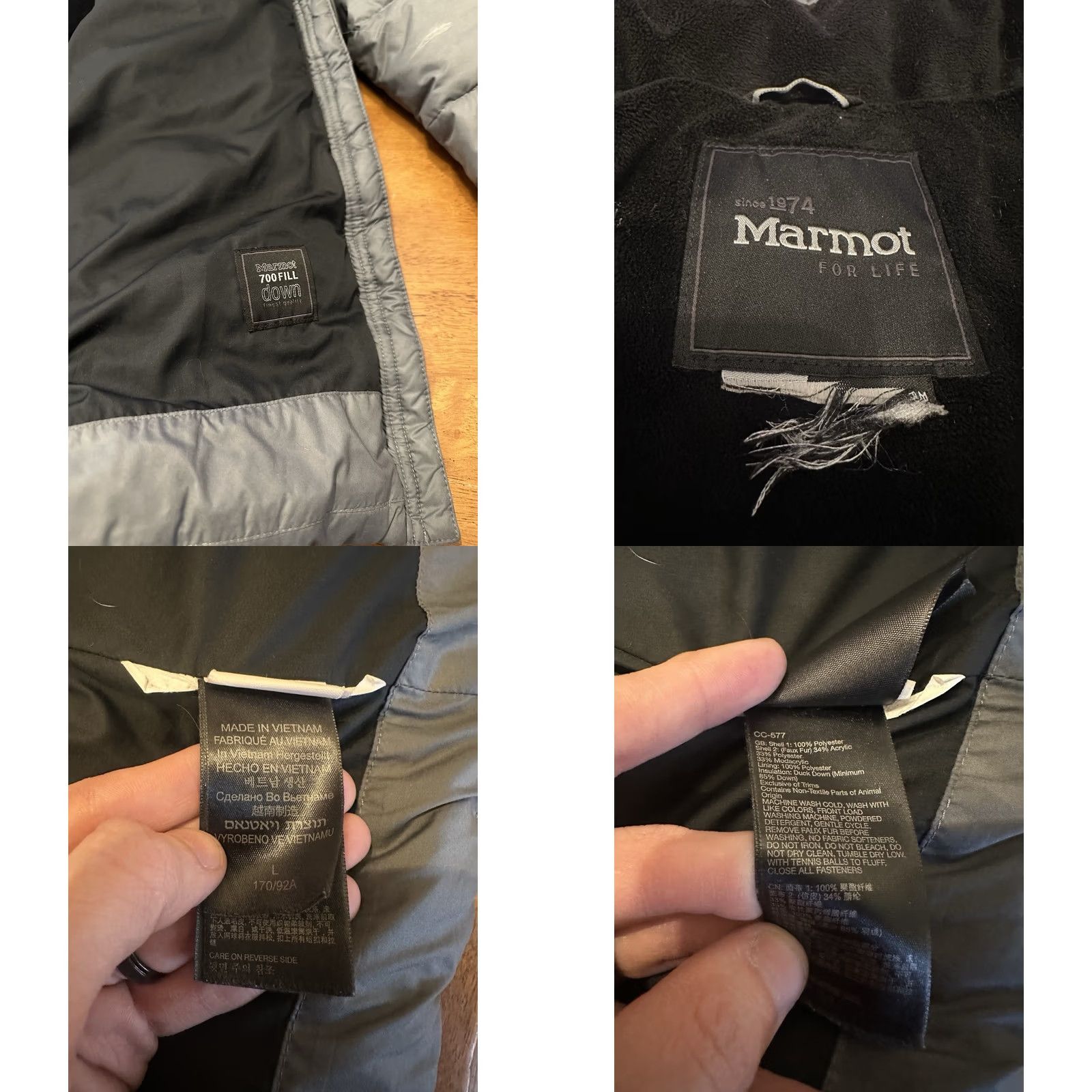 Marmot Marmot Women’s Parka Jacket Medium 700 Fill Down Insulated Coat Zip Hooded Pockets Gray Mens Womens Girls Boys Size M / US 6-8 / IT 42-44 - 8 Thumbnail
