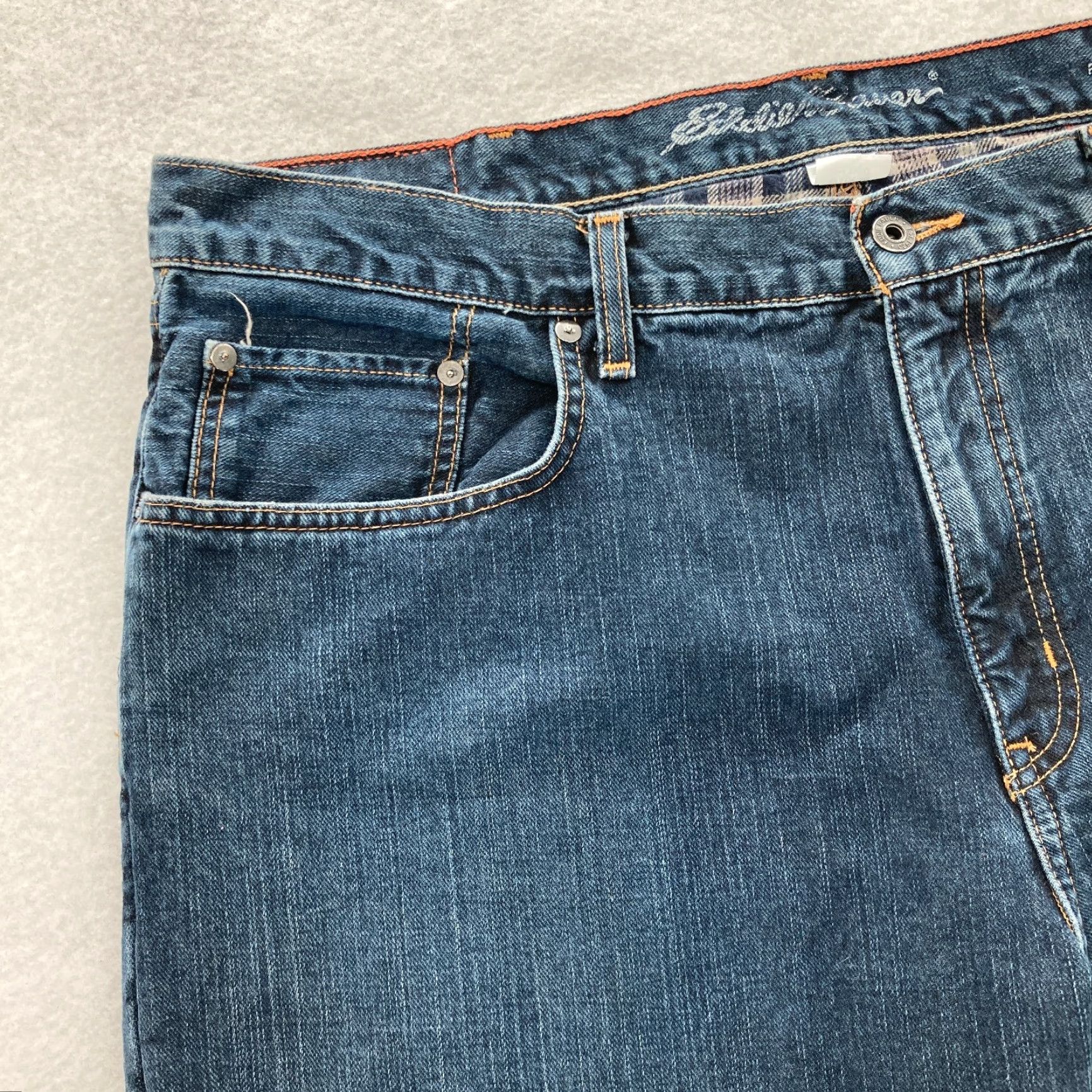 Eddie Bauer Eddie Bauer Flannel Lined Jeans Mens 40x34 Relaxed Straight Dark Blue Denim Camp Size US 40 / EU 56 - 3 Thumbnail