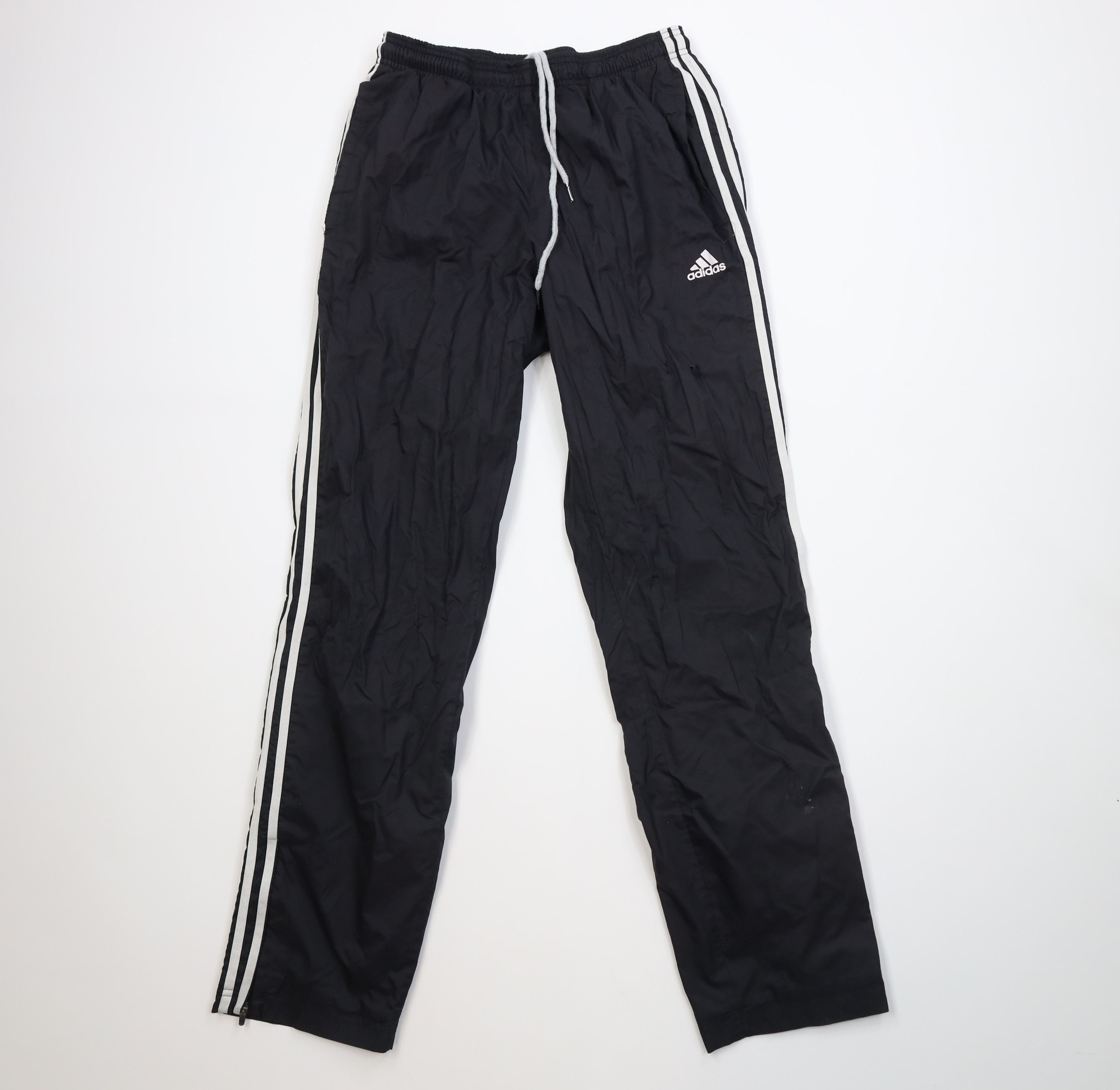 Adidas Vintage Y2K Adidas Distressed Lined Windbreaker Pants Black Size US 34 / EU 50 - 1 Thumbnail