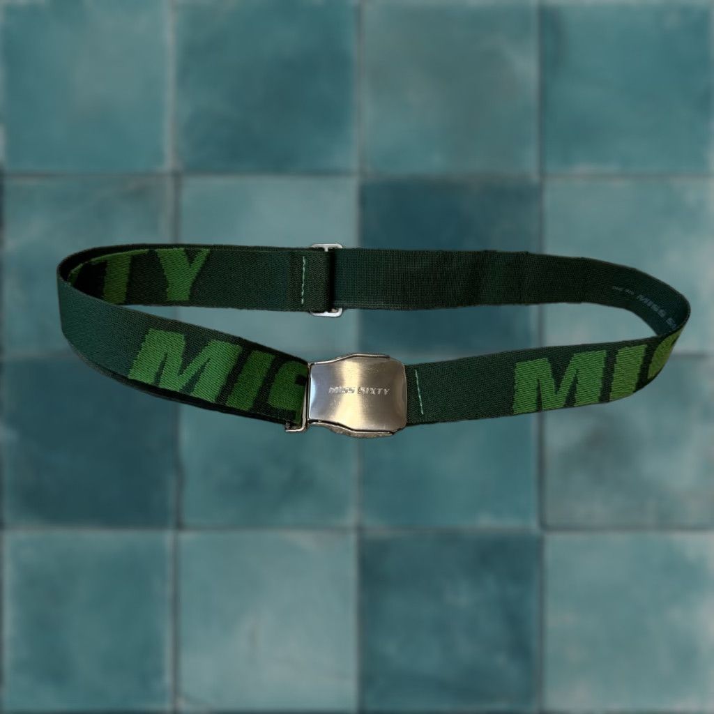 Miss Sixty VINTAGE Miss Sixty Belt Green Airplane Seatbelt Cyber Grunge One Size Womens 90s Y2K Belt Size ONE SIZE - 1 Thumbnail