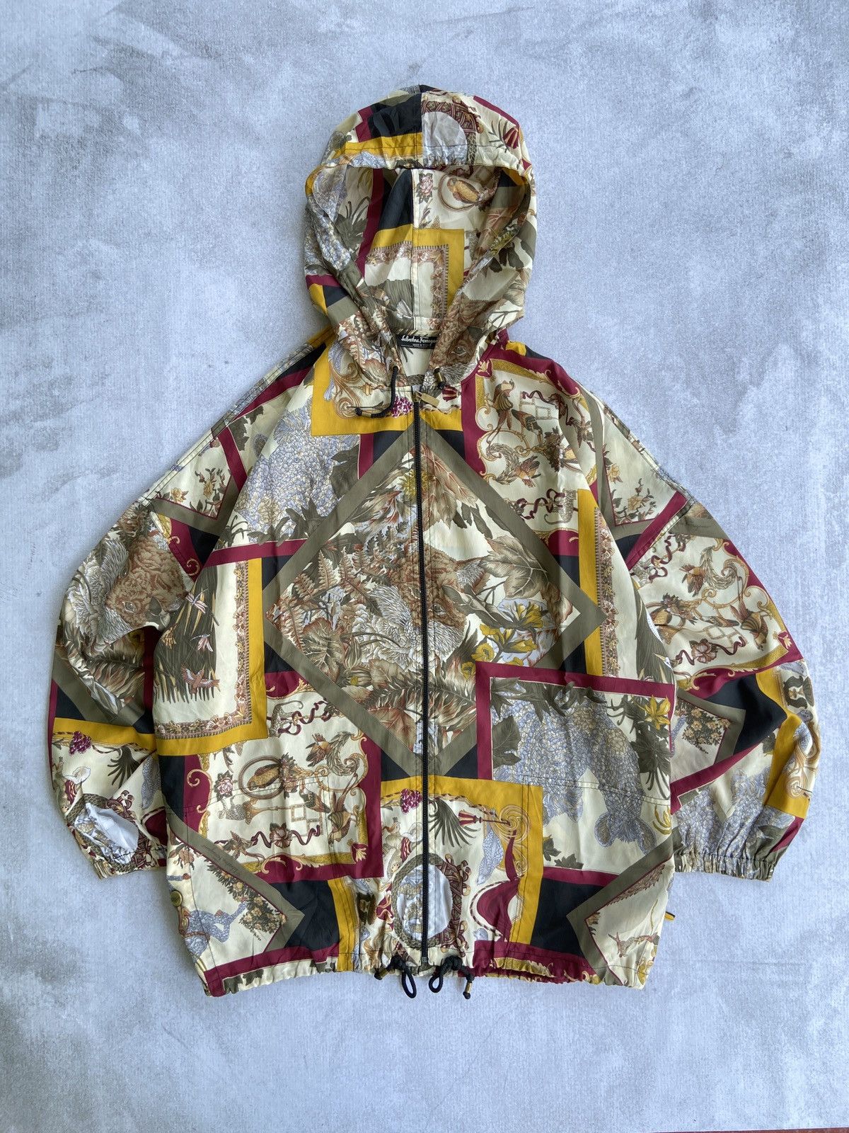 Salvatore Ferragamo Vintage Salavatore Ferragamo Full Print jacket Silk Size US XL / EU 56 / 4 - 1 Thumbnail