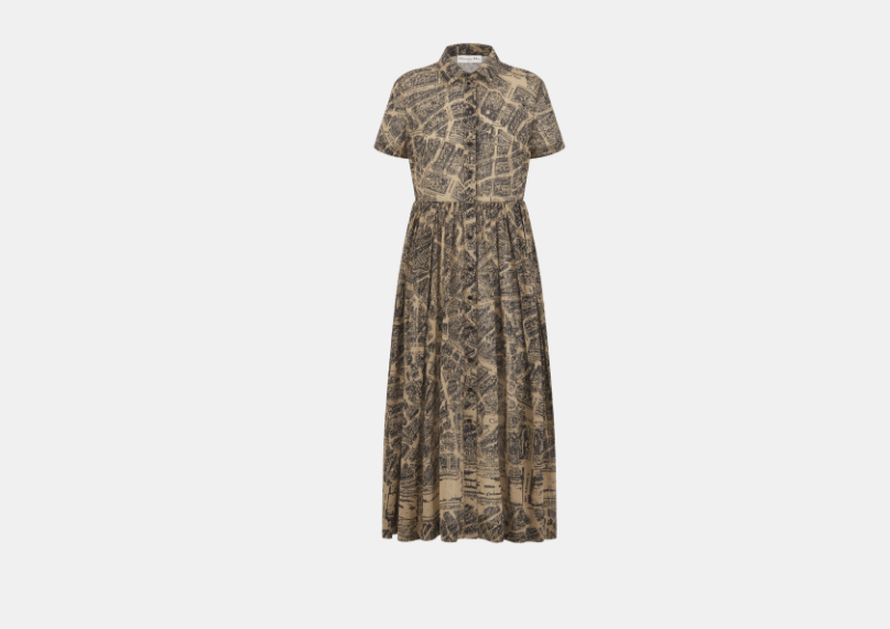 Dior o1w1db10525 351R81 Mid-Length Shirtdress in Beige/Black Size XL / US 12-14 / IT 48-50 - 1 Thumbnail
