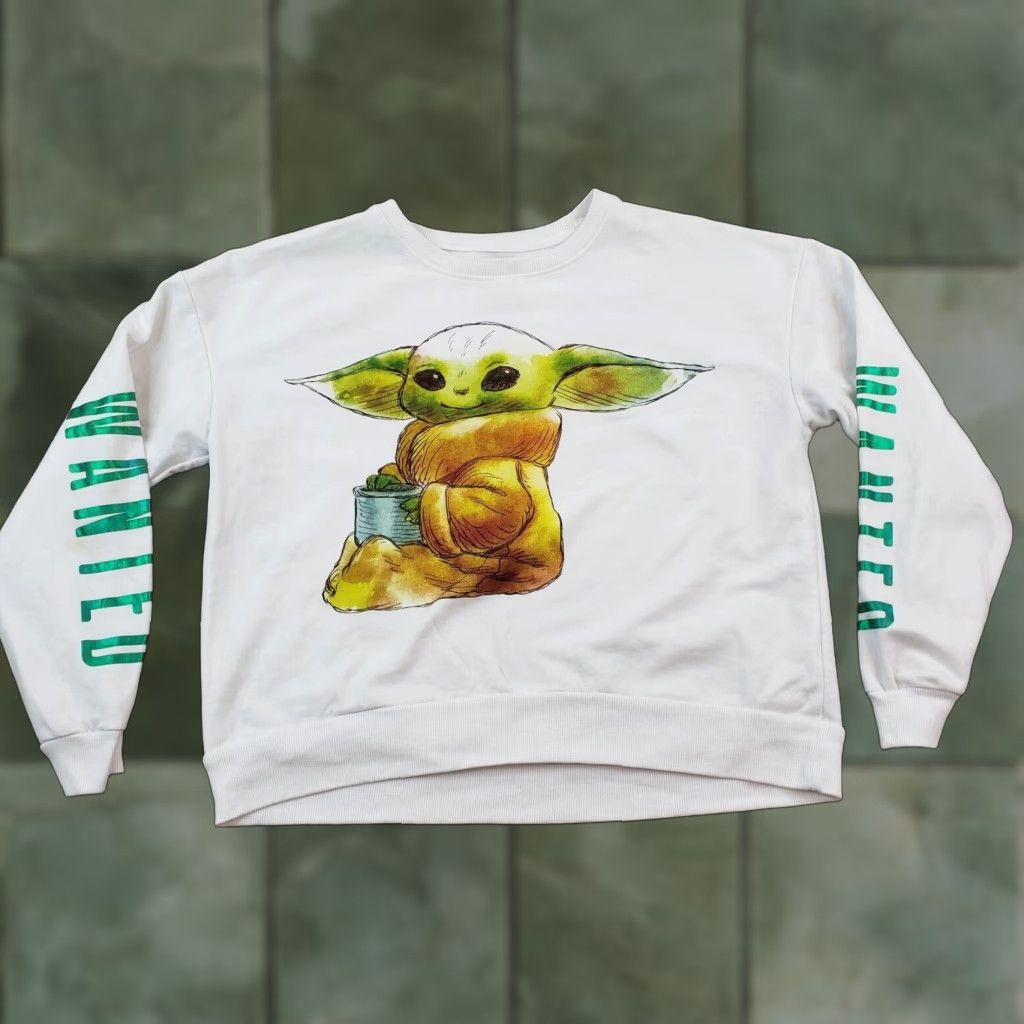 Star Wars Star Wars Crew Neck Sweatshirt White Yoda Wanted 2XL Womens Size XXL / US 16-18 / IT 52-54 - 1 Thumbnail