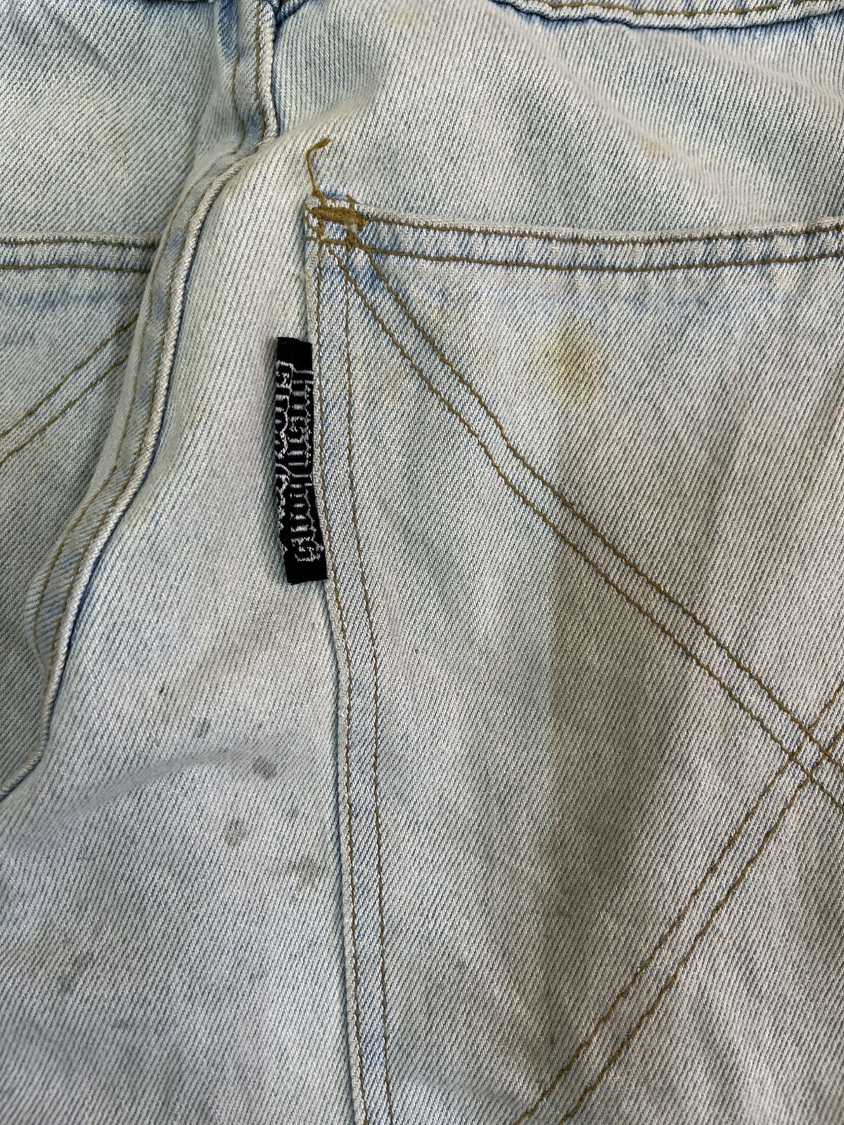 Japanese Brand × Vintage Vintage Busy Bons Uncompleted Waxed Baggy Denim Size US 29 - 10 Thumbnail