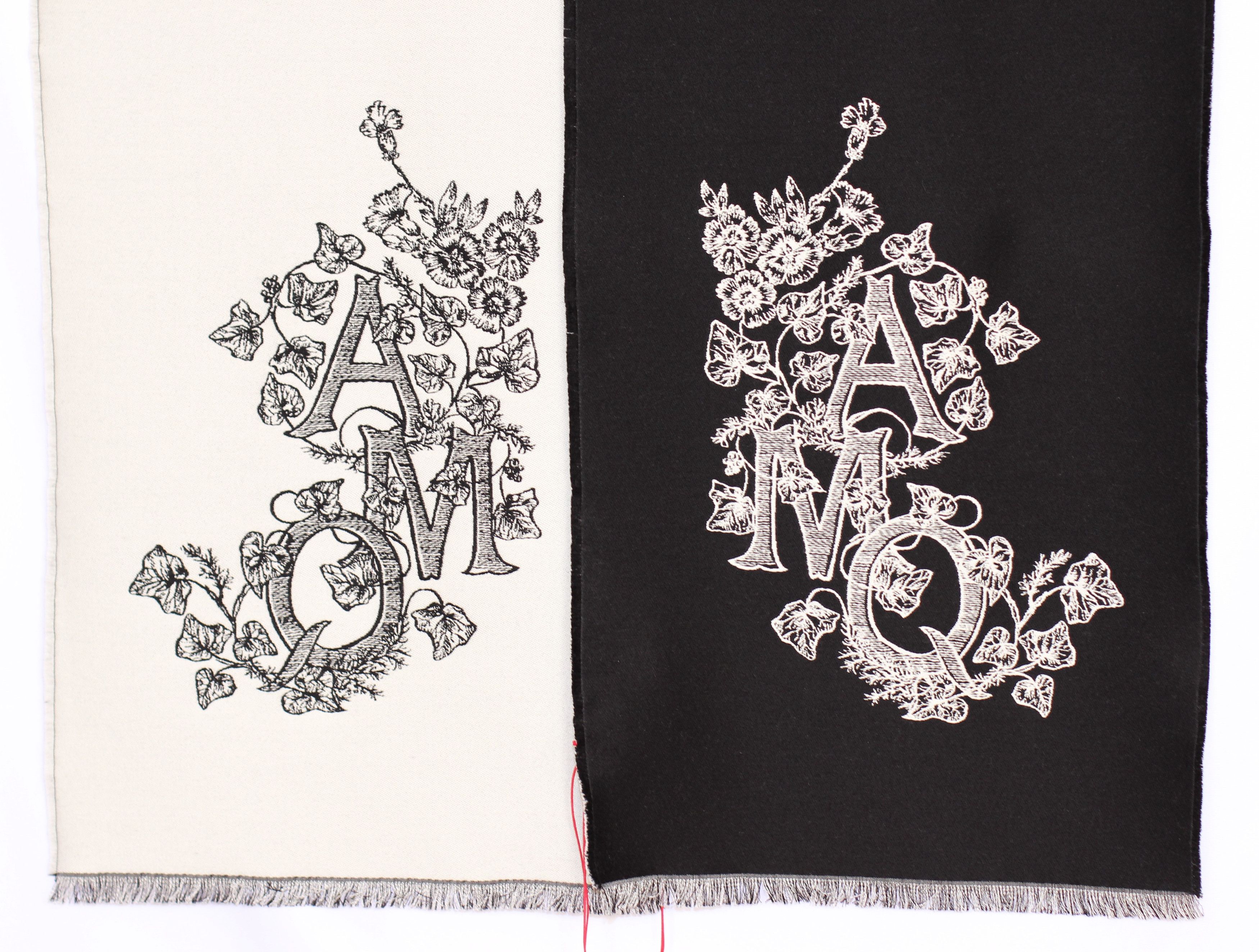 Alexander McQueen Alexander McQueen Reversible Wool Scarf Black Ivory Italy Size ONE SIZE - 2 Thumbnail