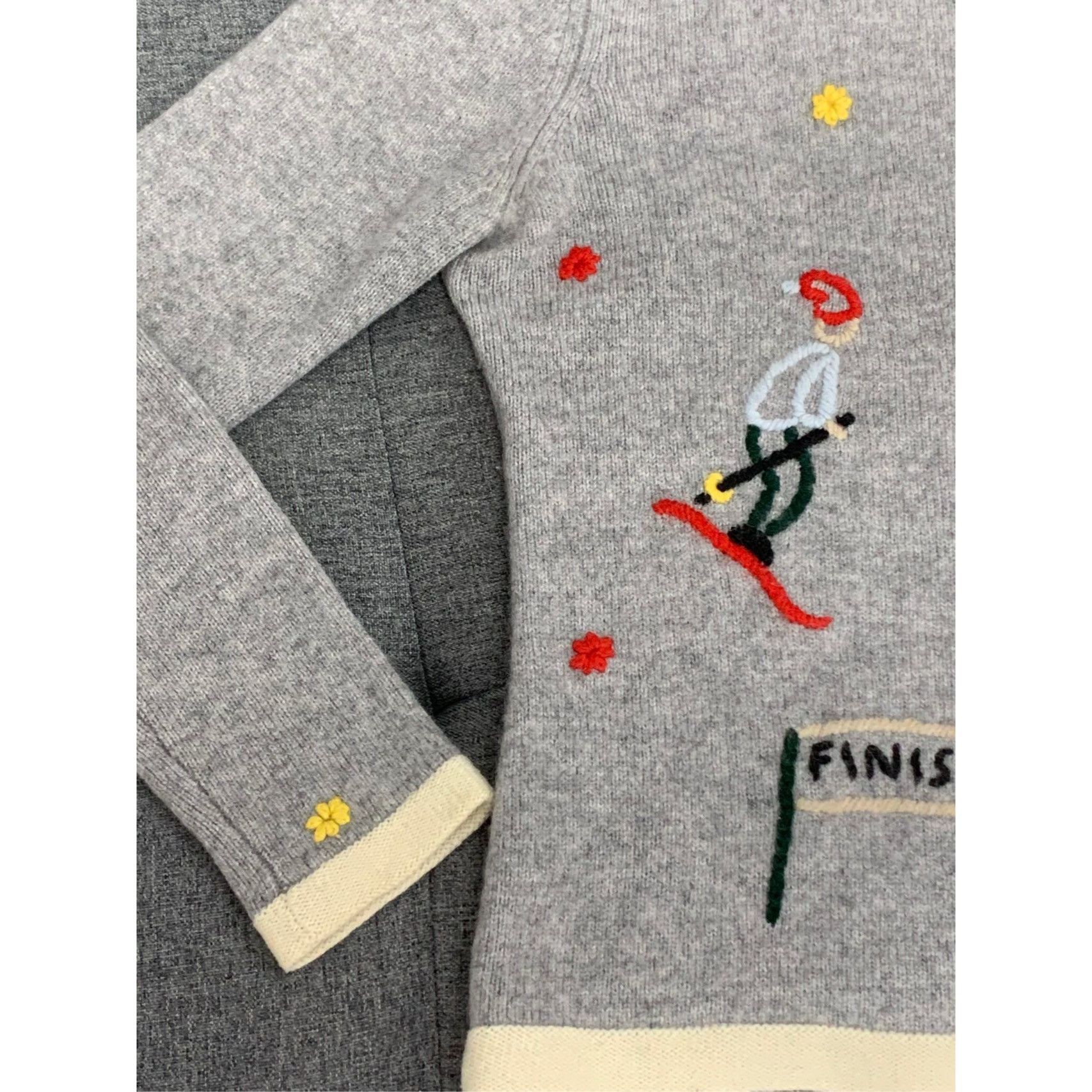 Loro Piana Loro Piana Baby Cashmere Gray Ski-Themed Sweater With Embroi Size S / US 4 / IT 40 - 4 Thumbnail
