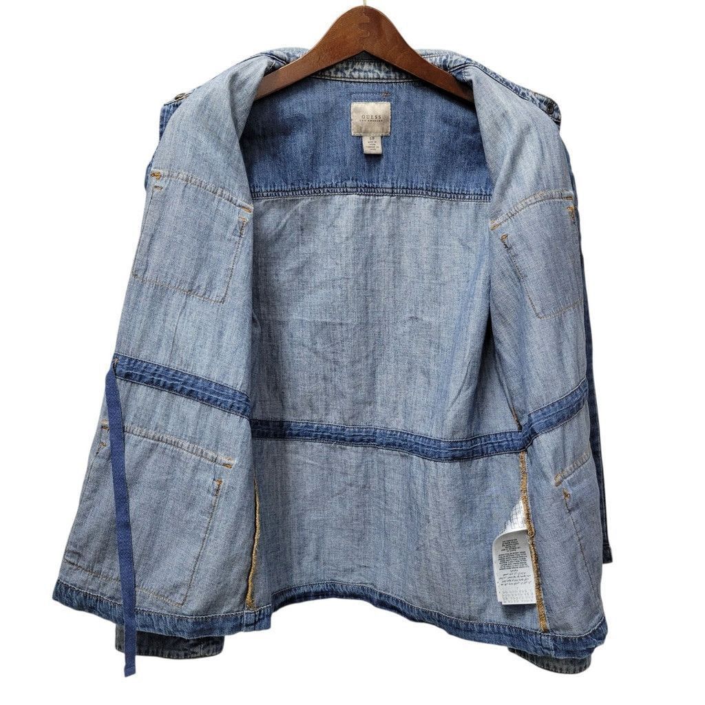 Guess GUESS Women's Denim Cargo Roll-Tab Long-Sleeves Jacket Small Size S / US 4 / IT 40 - 5 Thumbnail