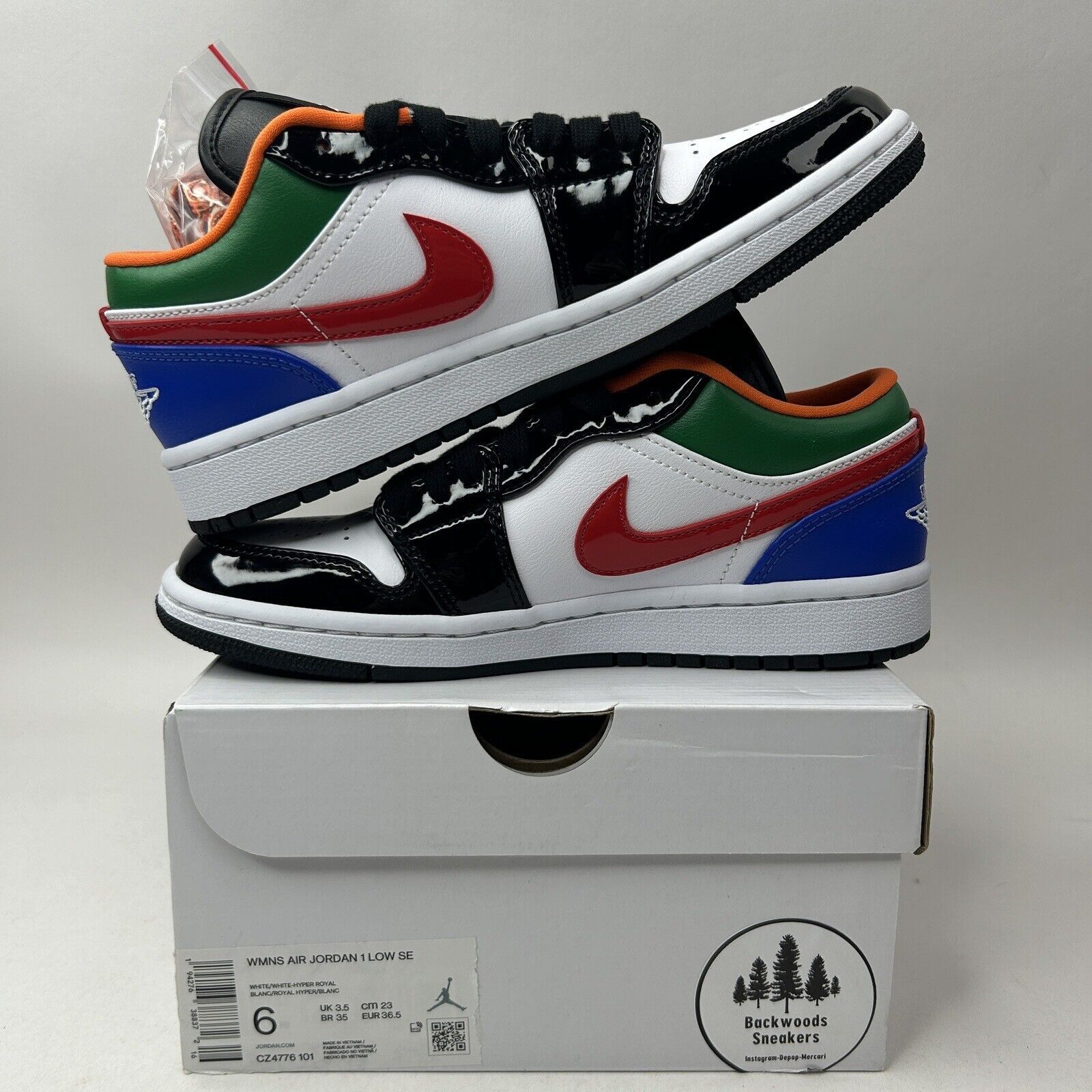 Nike Nike Air Jordan 1 Low SE “Black Toe Multi-Color” 2023 Size US 6 / IT 36 - 3 Thumbnail