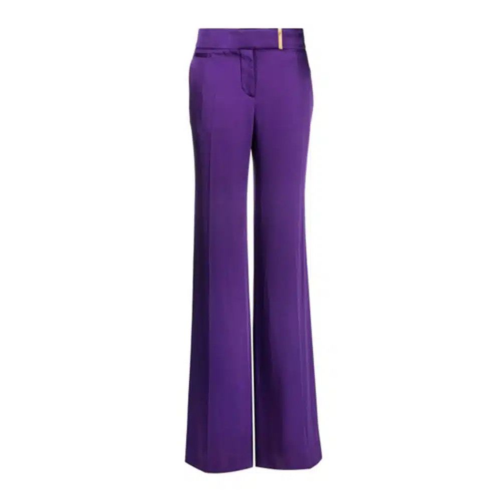 Tom Ford o1loc1c1224 PAW506 Satin Pant in Purple Size 24" / US 00 / IT 34 - 1 Thumbnail