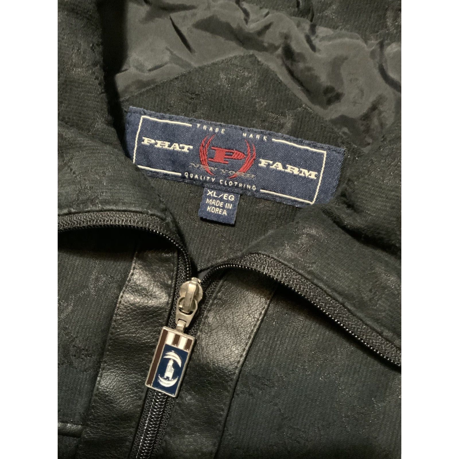 Phat Farm VINTAGE Phat Farm Monogram AOP Suede Trim Bomber Jacket XL Men Black 90s 2000s Dapper 54 Chest Weekend Size US XL / EU 56 / 4 - 6 Thumbnail