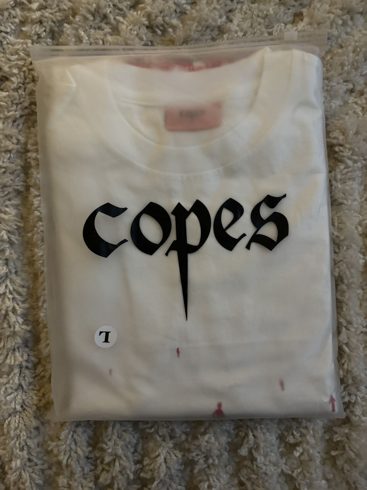 Copes copes x Slug Christ Upheaval red on vintage wash White Tee Size US L / EU 52-54 / 3 - 2 Thumbnail