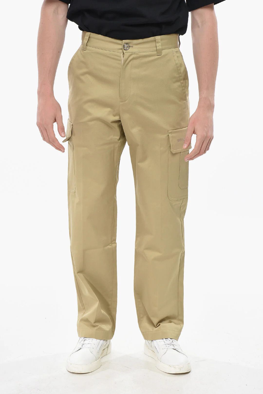 Versace og1mm0426 Cotton Gabardine Cargo Pant in Beige Size US 30 / EU 46 - 1 Thumbnail