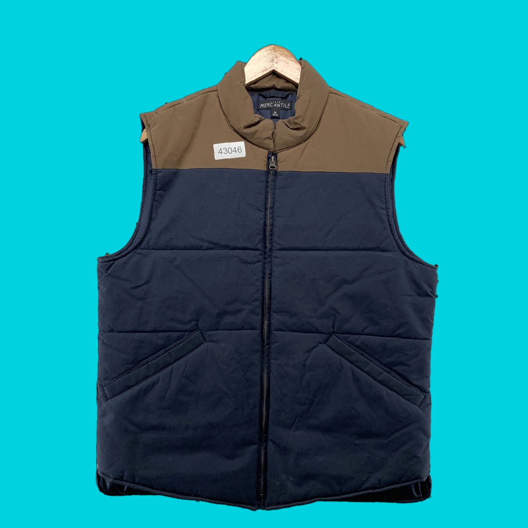 J.Crew JCrew Mercantile Puffer Vest Mens Medium M Brown Blue Sleeveless Zip Up Size US M / EU 48-50 / 2 - 1 Thumbnail