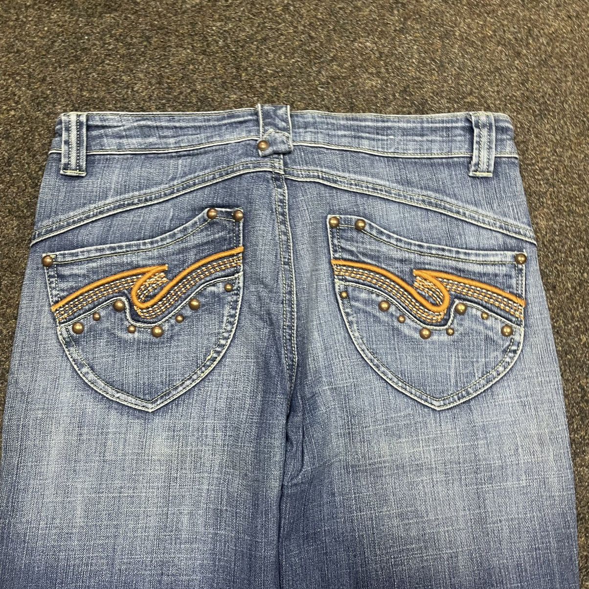 Vintage Vintage Y2K Flare Jeans 90s Faded Baggy Wide Leg Grunge Logo Size 32" / US 10 / IT 46 - 2 Thumbnail