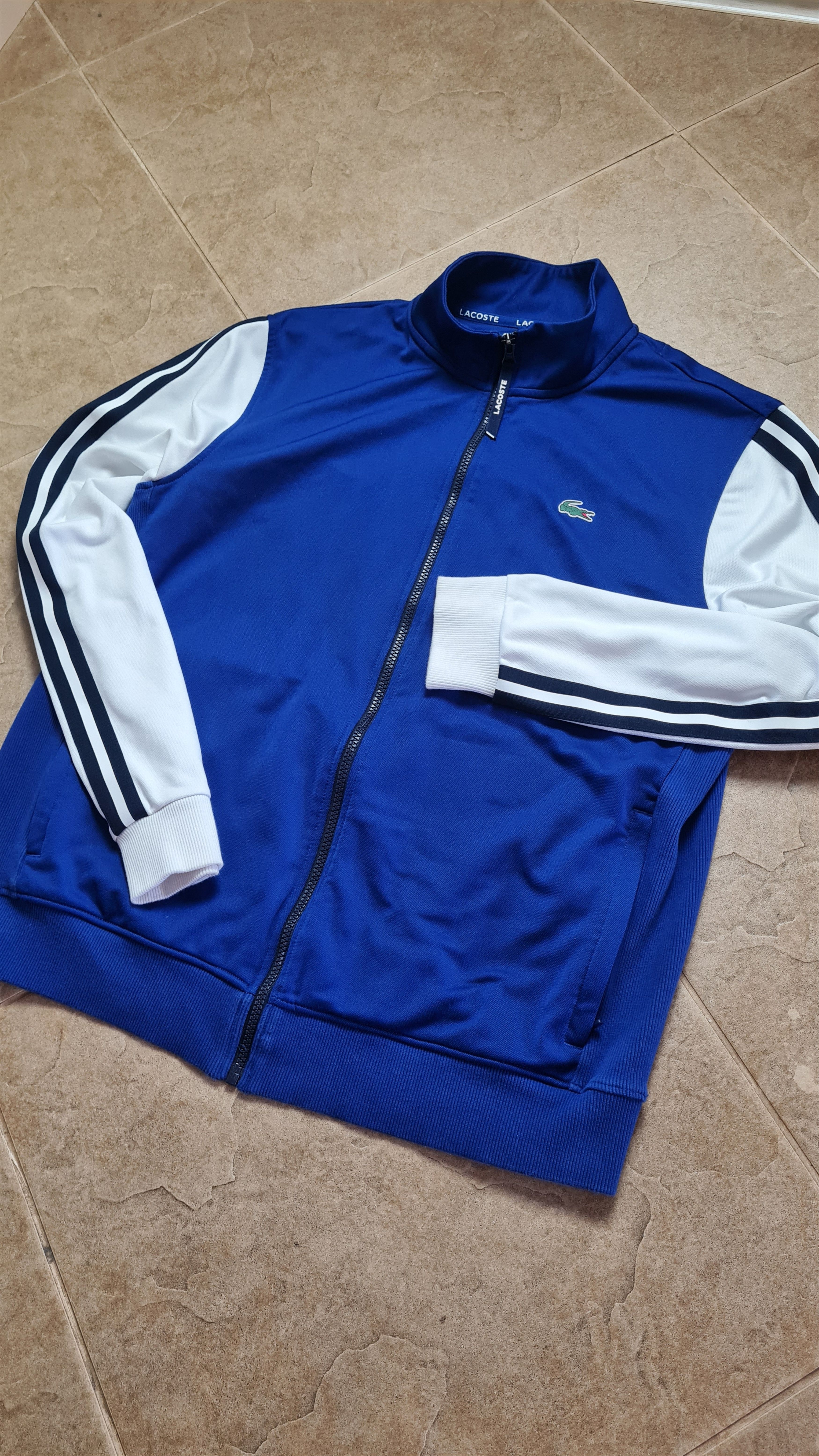 Lacoste Vintage sweatshirt LACOSTE Mens Track Jacket Blue Size US XXL / EU 58 / 5 - 3 Thumbnail