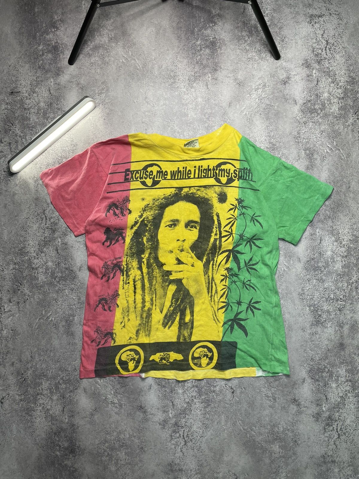 Band Tees ARCHIVE Vtg 90s Bob Marley AOP Tie Dye Tee Size US L / EU 52-54 / 3 - 2 Thumbnail