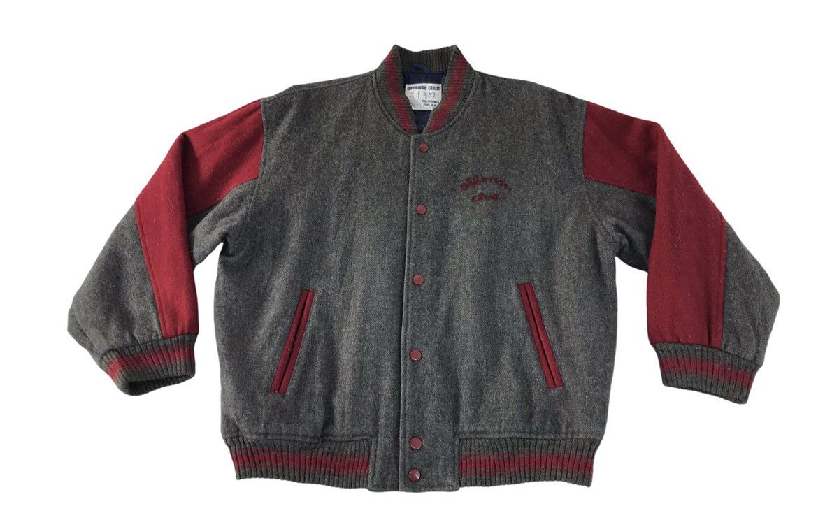 Vintage Vtg Varsity jacket Wool Distressed OffenseClub Troy Bros Size US XL / EU 56 / 4 - 1 Thumbnail