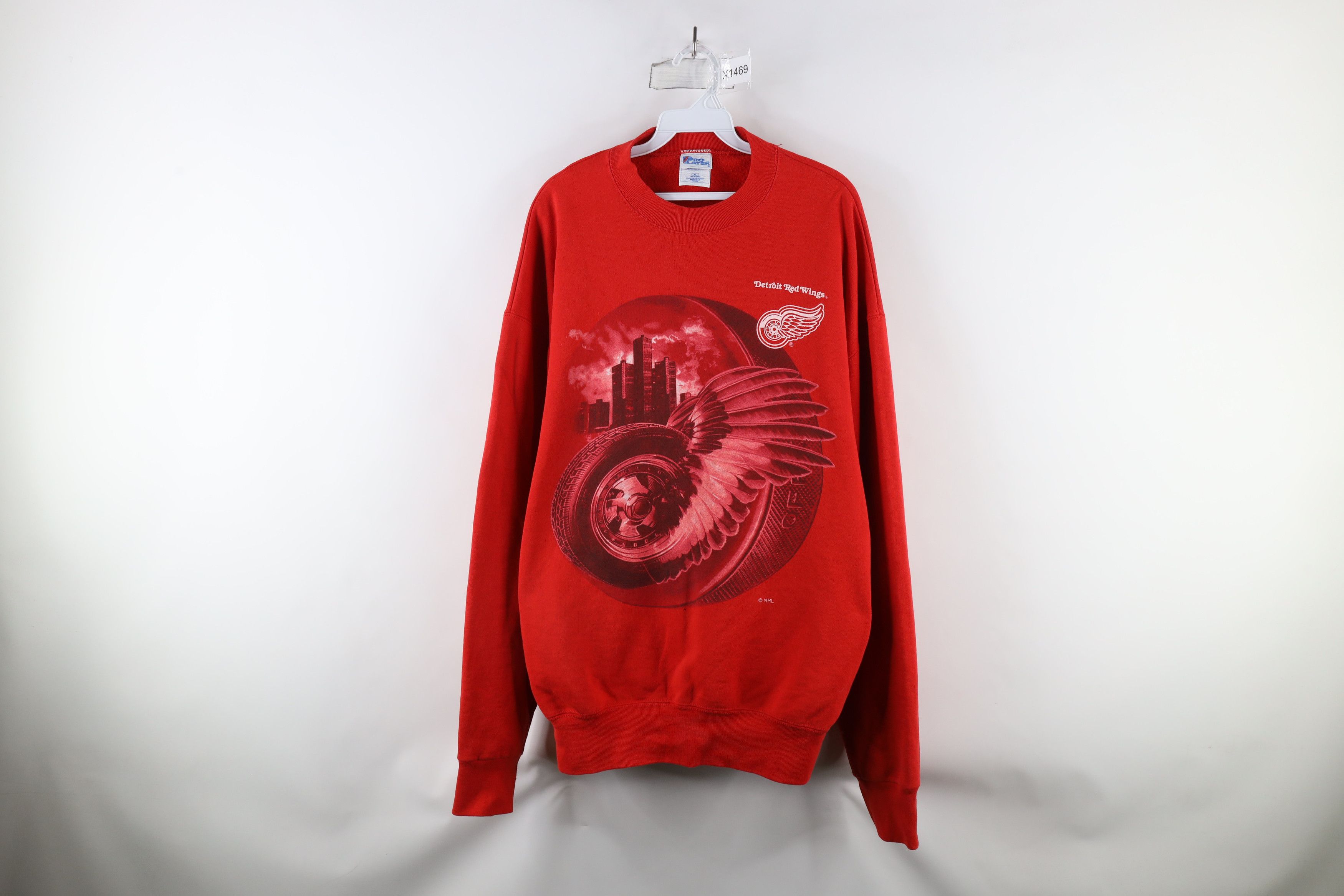 Vintage Vintage 90s Out Detroit Red Wings Hockey Sweatshirt Red Size US XL / EU 56 / 4 - 1 Thumbnail