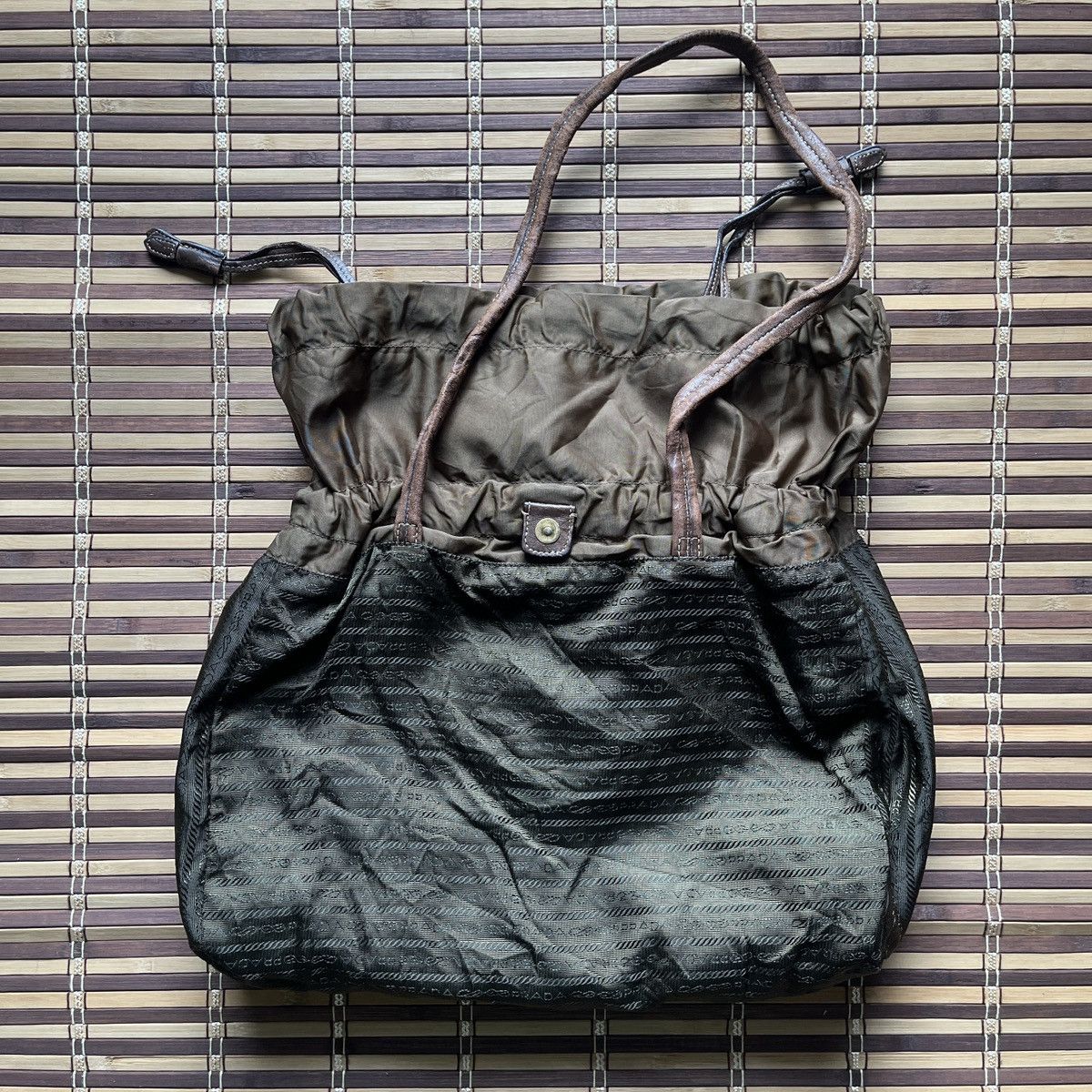 Prada PRADA Tessuto Drawstring Nylon Tote Bag Size ONE SIZE - 14 Thumbnail