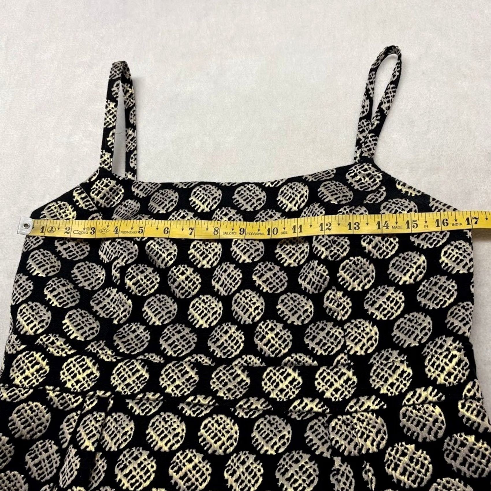 Vintage Target Metallic Gold Circle Pattern Jacquard Black Sheath Mini Dress 12 Size XL / US 12-14 / IT 48-50 - 4 Thumbnail