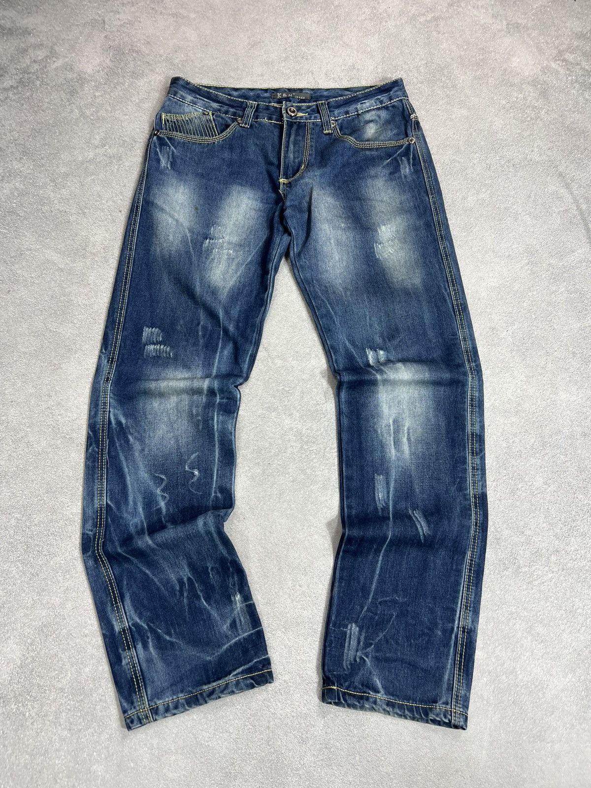 Japanese Brand Y2K denim jeans flame embroidery gothic southpole style y2k Size US 32 / EU 48 - 9 Thumbnail
