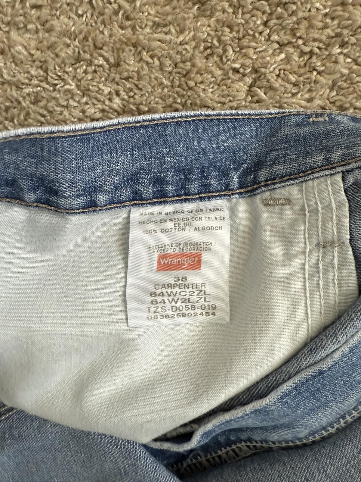 Designer Mens Vintage Y2K Wrangler Carpenter Basic Denim Jean Shorts Size US 38 / EU 54 - 5 Thumbnail