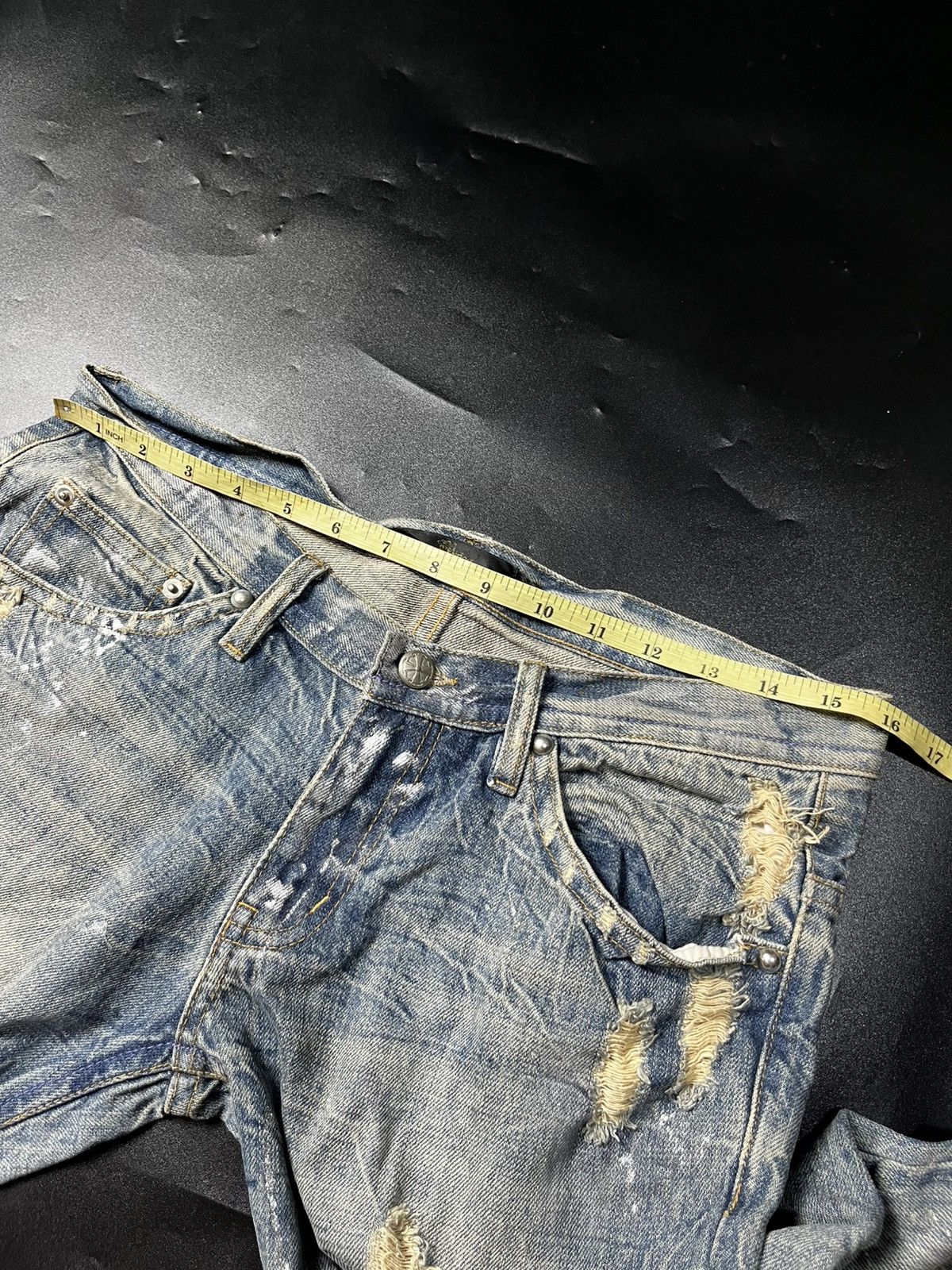 Japanese Brand Midas Distressed Super Flare Jeans Size US 30 / EU 46 - 12 Thumbnail