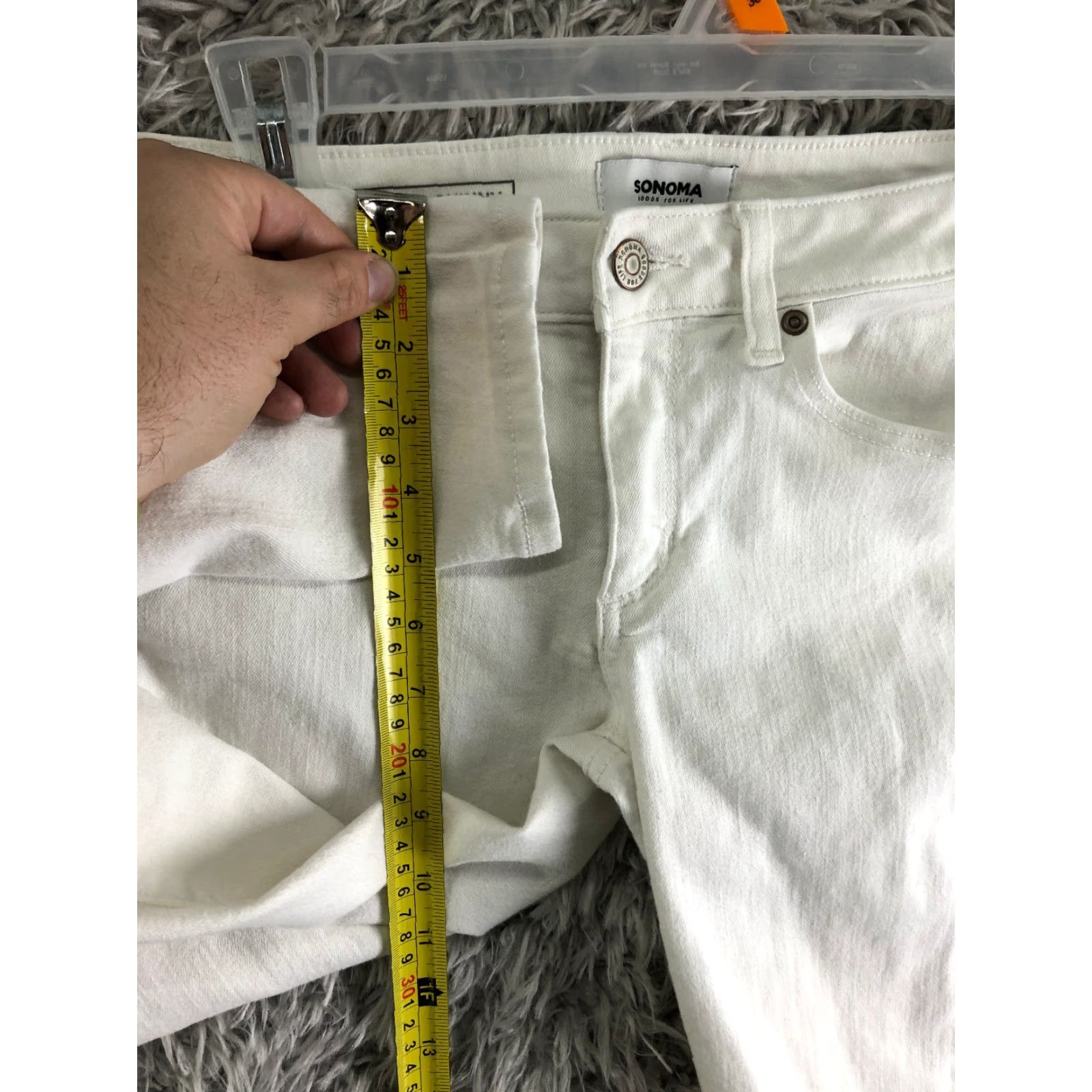 Denime SONOMA Jeans Womens Size 4 Mid Rise Skinny White Denim Pants Size 27" / US 4 / IT 40 - 4 Thumbnail
