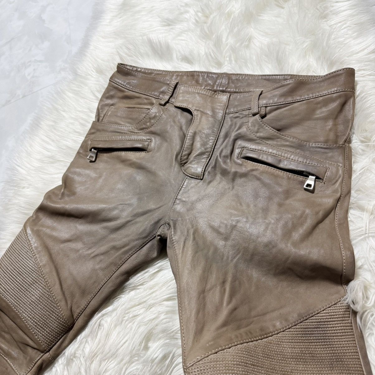 Balmain collection model, Balmain Homme leather biker pants Size US 32 / EU 48 - 14 Thumbnail