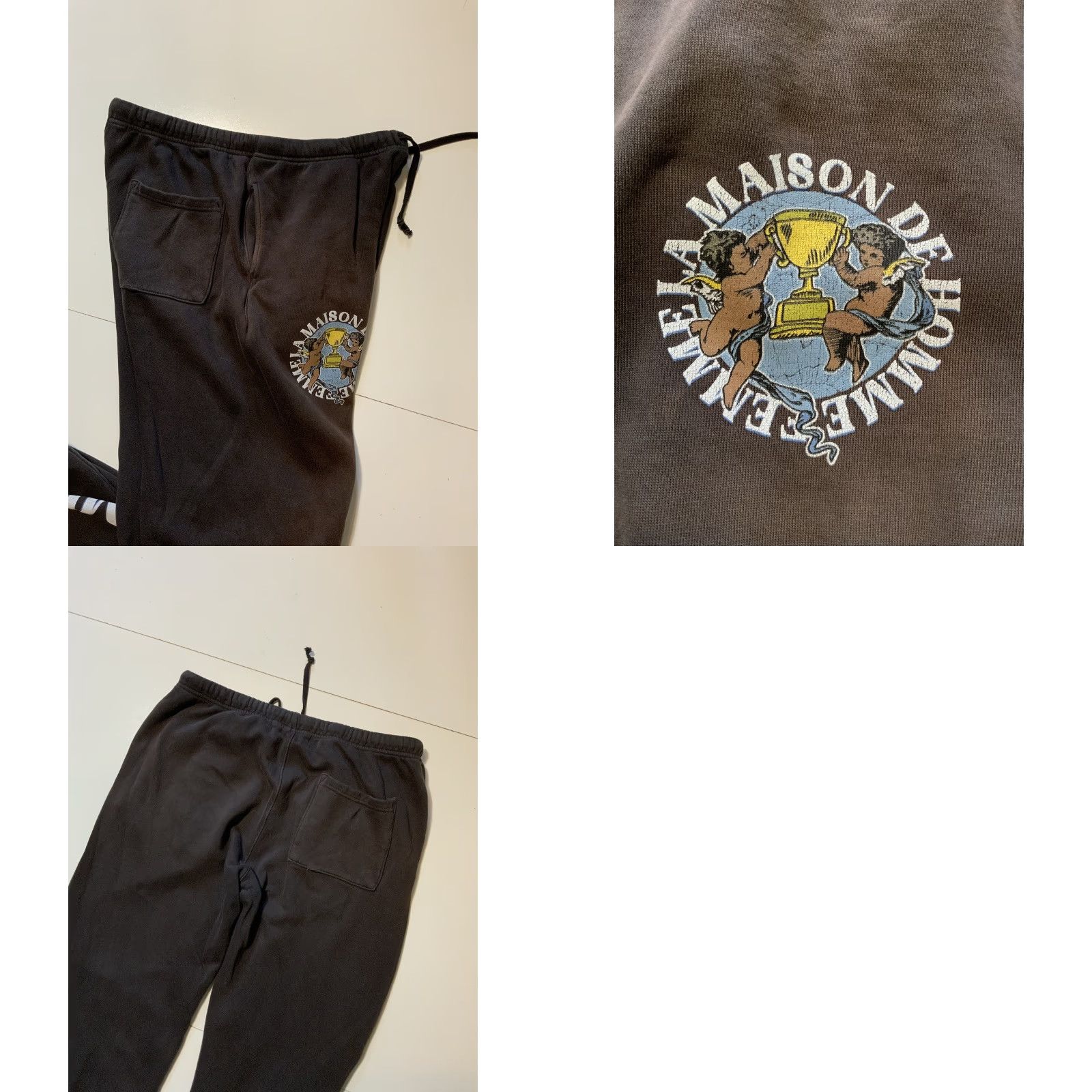 Vintage VINTAGE Homme Femme LA Maison Fleece Cherub Angel Graphic Jogger Sweatpants XL Brown Men Sweatpants XL Brown Angel Graphic Joggers Size US 36 / EU 52 - 8 Thumbnail