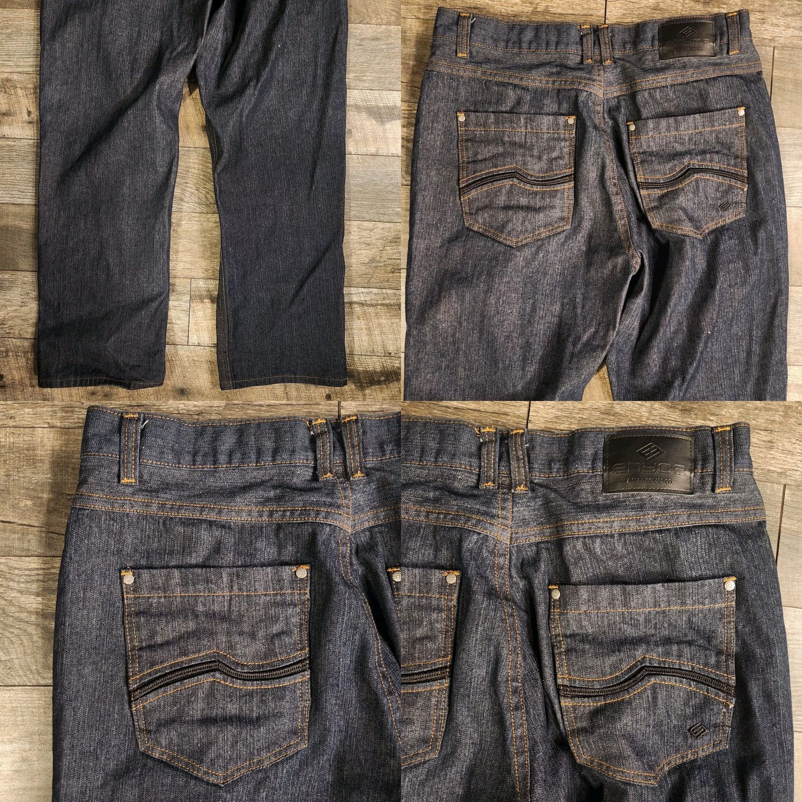 Enyce Enyce Jeans Men's 40X32 Dark Blue Denim Straight Leg Baggy Hip Hop Streetwear Jeans 40 Regular Blue Mens Size US 40 / EU 56 - 8 Thumbnail
