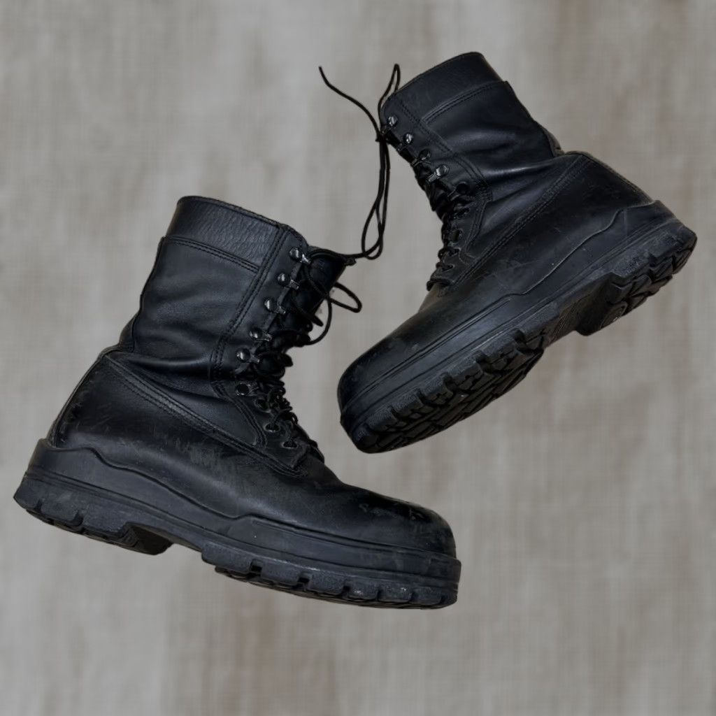 VINTAGE Bates DuraShock Steel Toe Work Boots Men Size 10 Black