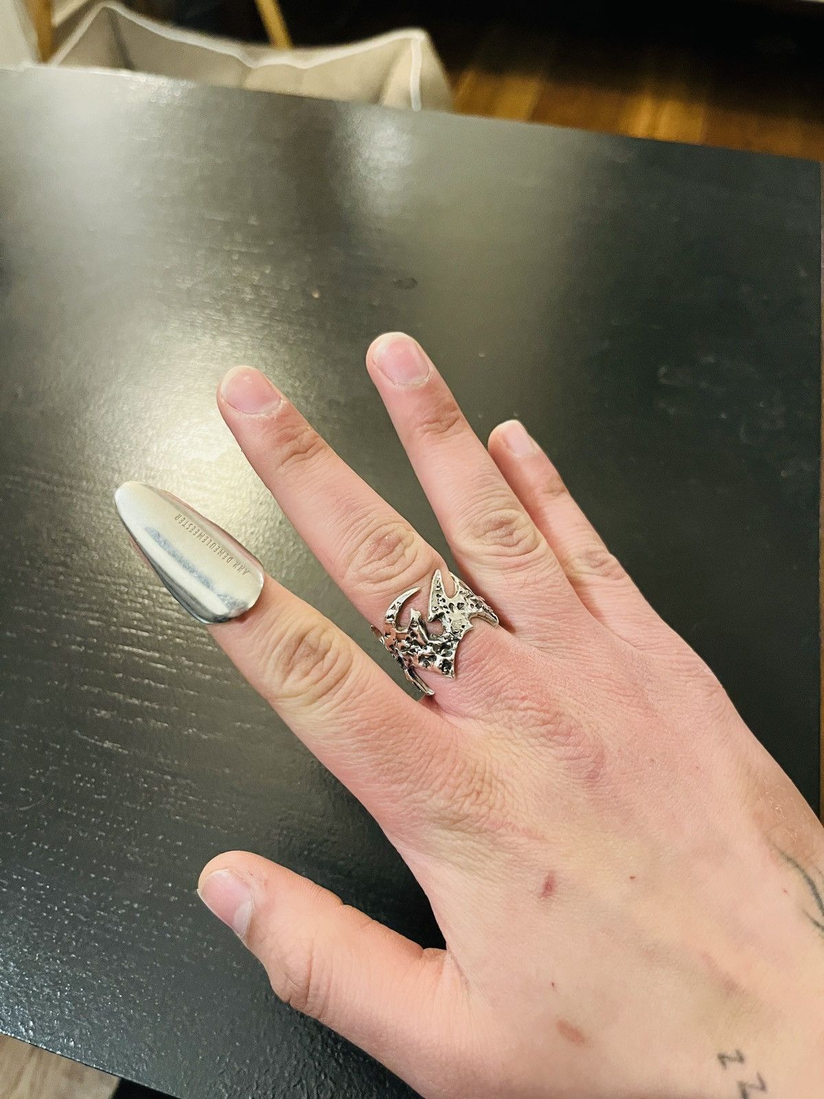 Ann Demeulemeester ann demeulemeester silver dorus ring size m Size ONE SIZE - 2 Thumbnail