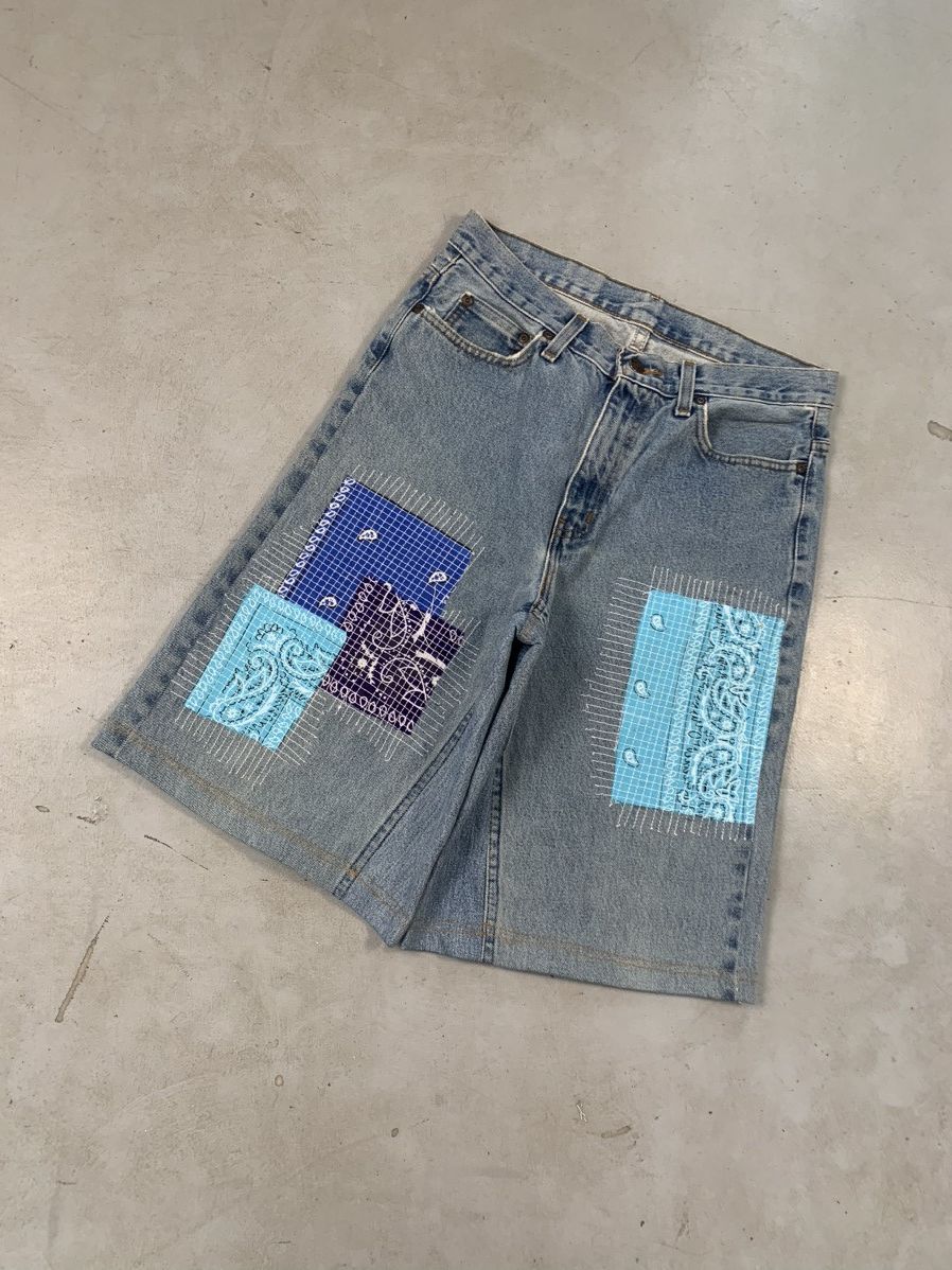 Levi's Vintage upcycled bandana patch denim shirts Size US 30 / EU 46 - 1 Thumbnail