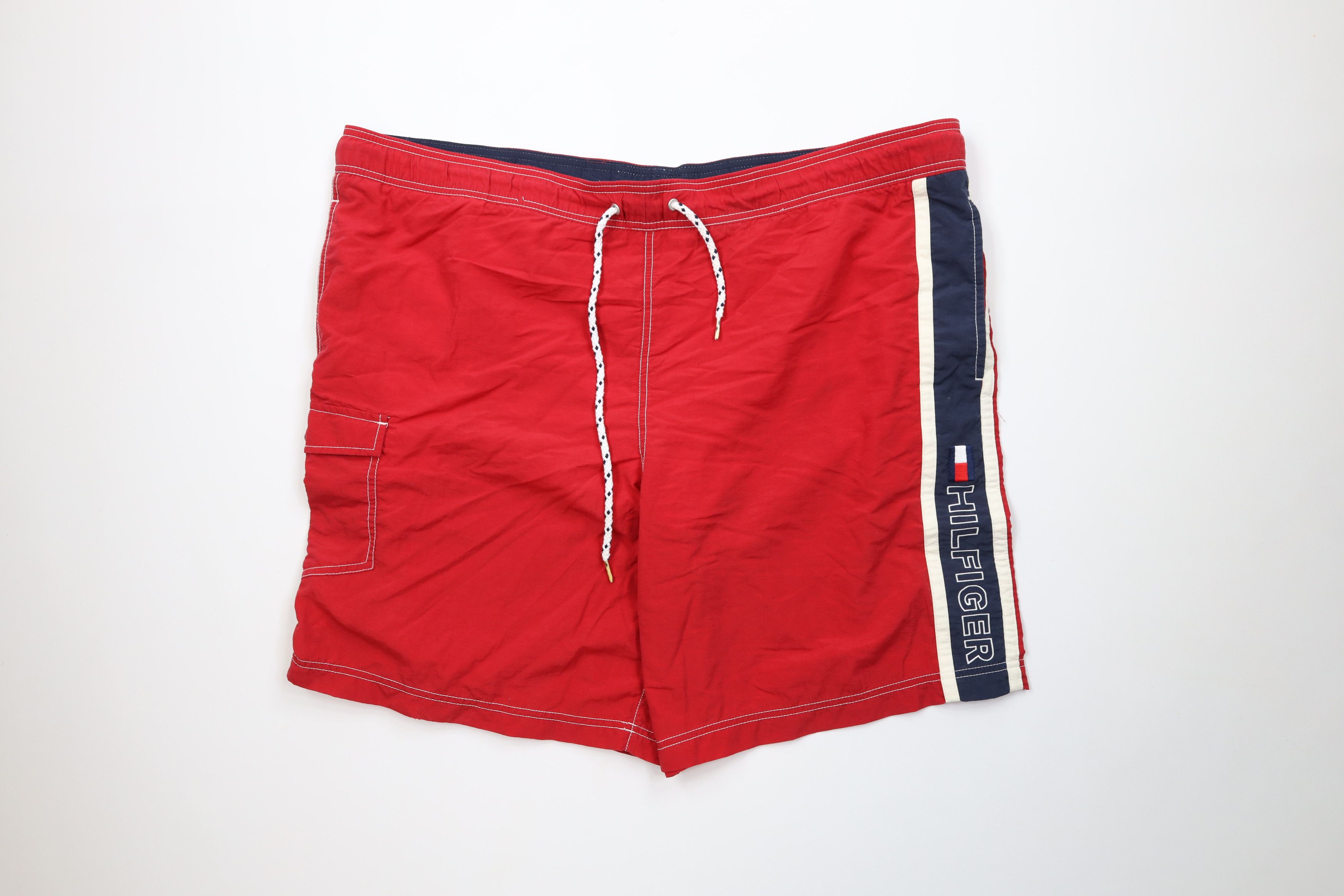 Tommy Hilfiger Vintage 90s Tommy Hilfiger Spell Out Lined Shorts AS IS Size US 38 / EU 54 - 1 Thumbnail