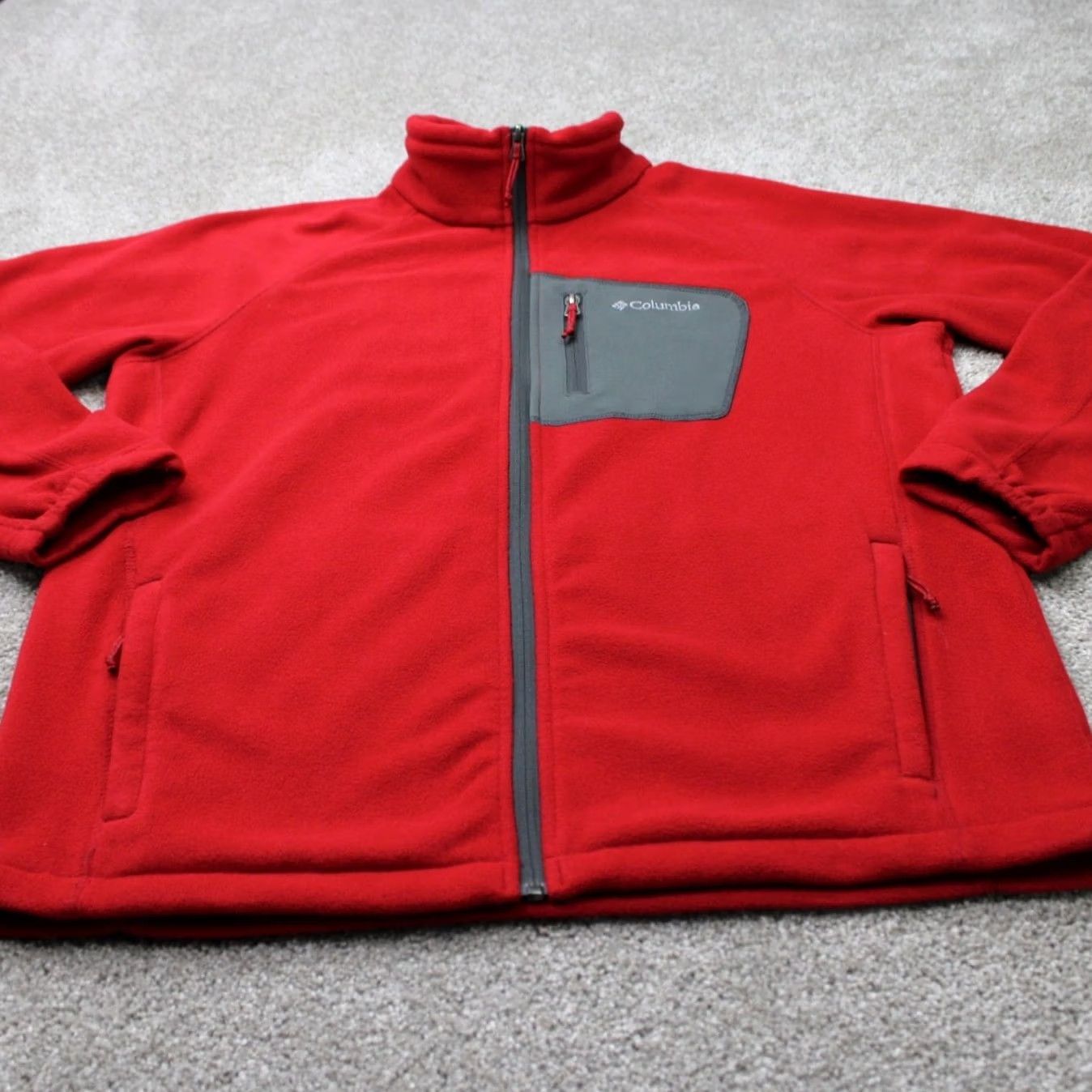 Vintage Columbia Sweatshirt Men Medium Red Full Zip Fleece Polyester L/S Outdoor Sweater Size US M / EU 48-50 / 2 - 2 Thumbnail