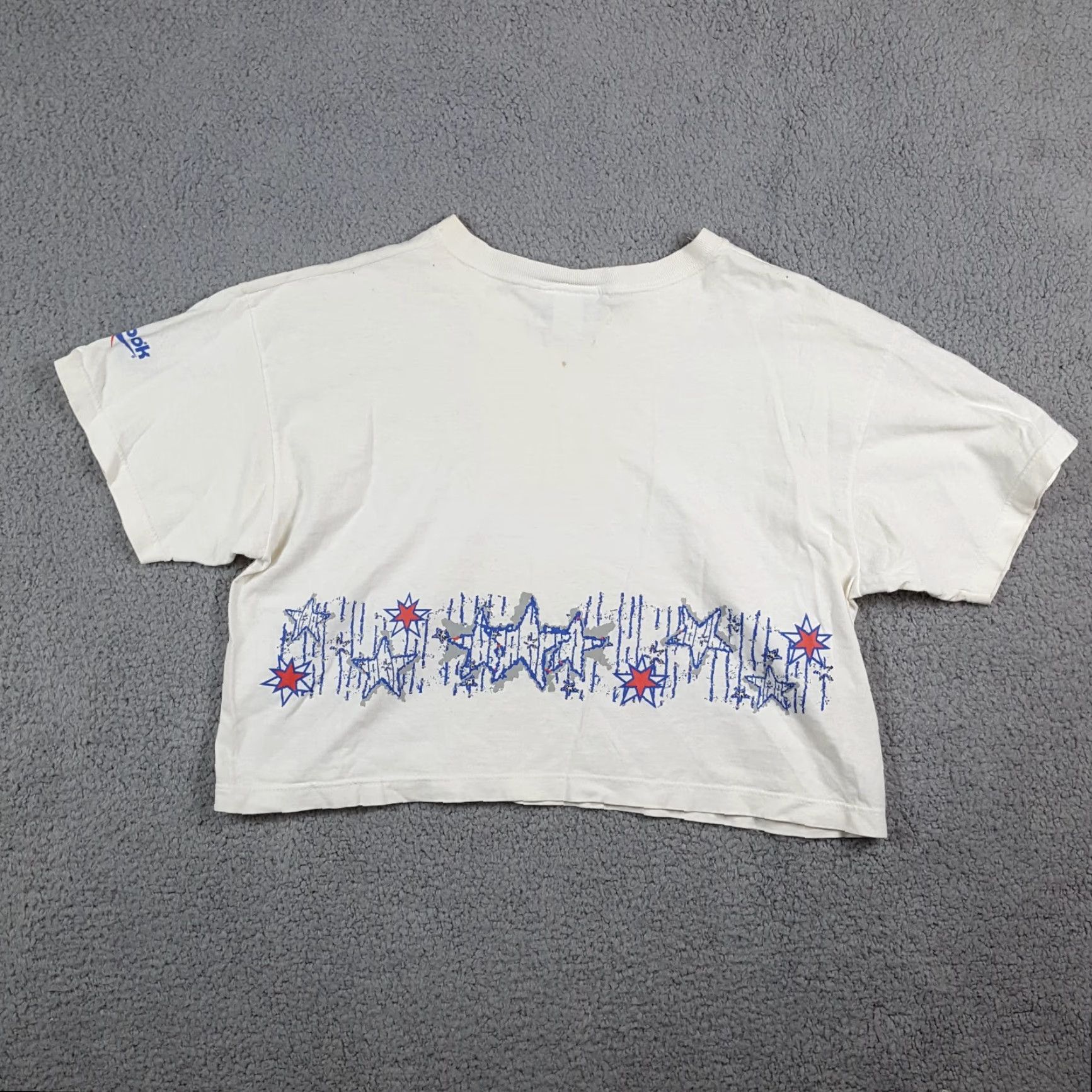 Reebok VINTAGE Reebok 90s Stars Cropped Athletic T-Shirt Women's Small White Short Sleeve Retro Y2K Size S / US 4 / IT 40 - 6 Thumbnail