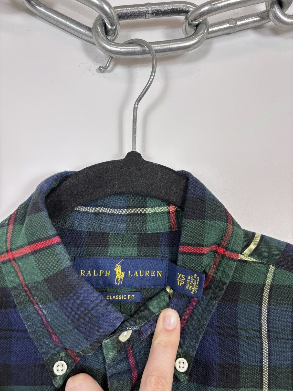 Ralph Lauren Ralph Lauren Men’s Blue Green Tartan Plaid Long Sleeve Shirt Size US XS / EU 42 / 0 - 9 Thumbnail
