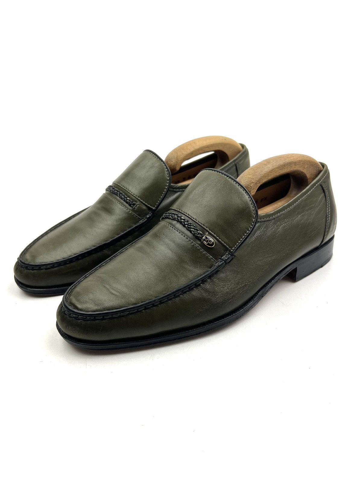 image of Churchs x Grenson Leather Loafers Shoes Made In England in Green, Men's (Size 7)