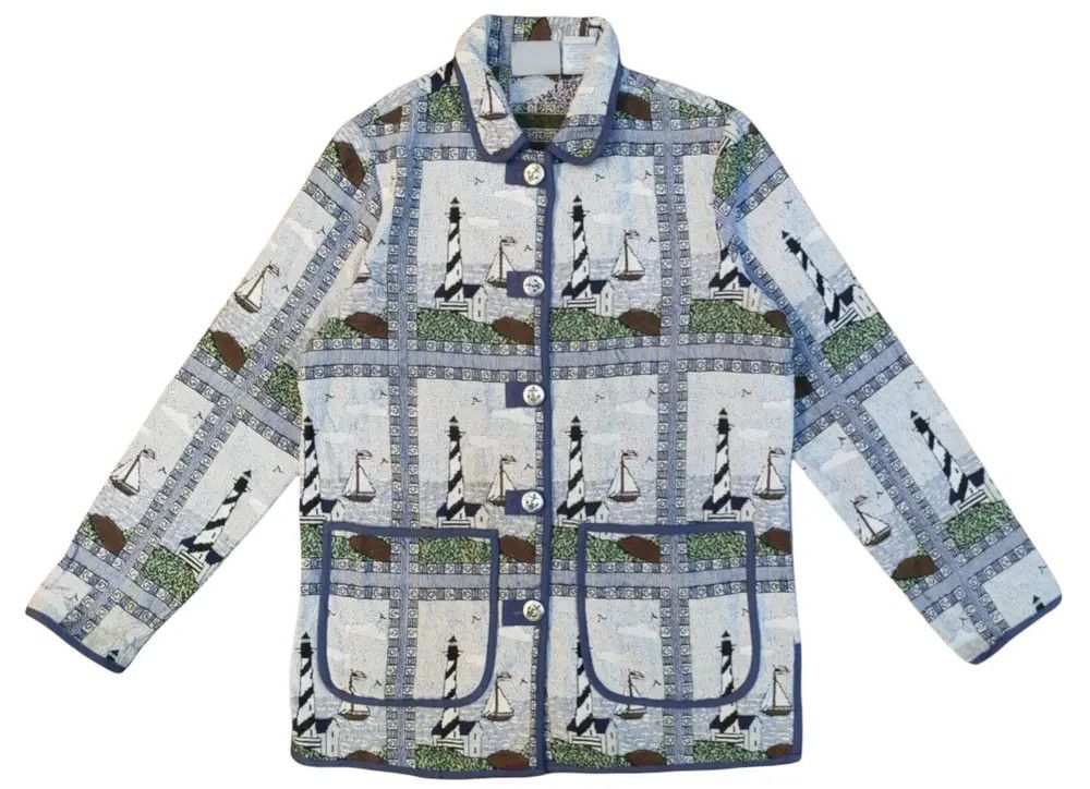 Vintage Blair Printed Knitted Button Jacket Size US M / EU 48-50 / 2 - 1 Thumbnail