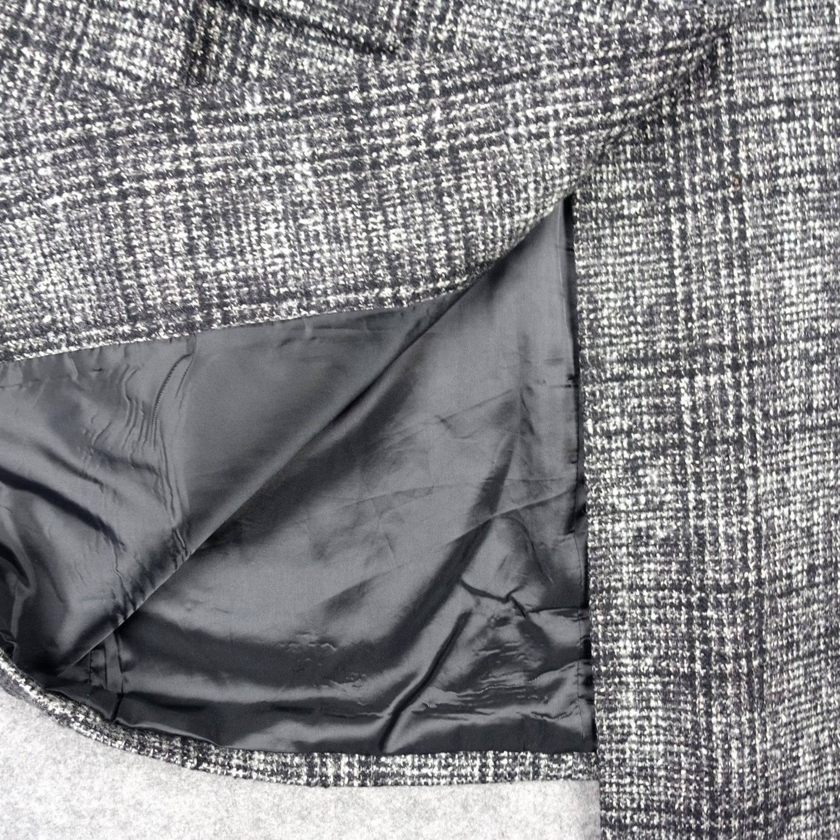 Vintage KL by LYNN Coat Womens Size 2 Black Gray Wool Blend Tweed Plaid Winter Overcoat Size XS / US 0-2 / IT 36-38 - 5 Thumbnail